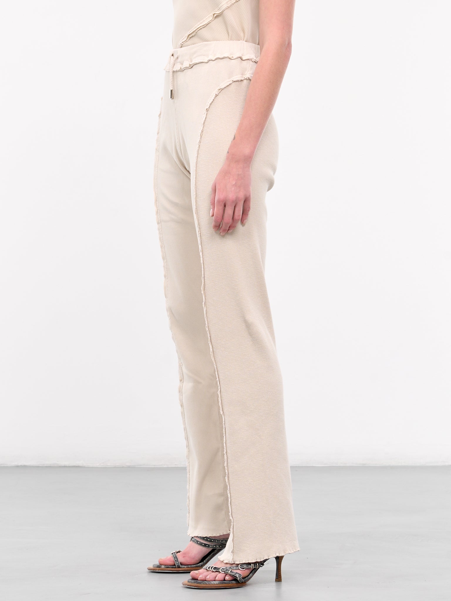 Rib-Knit Track Pants (TR40-1A-SHELL)