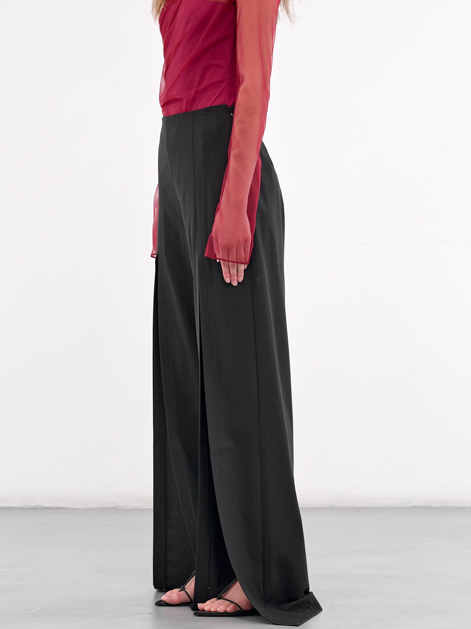 Slit Tailored Trousers (TRS066-BLACK)