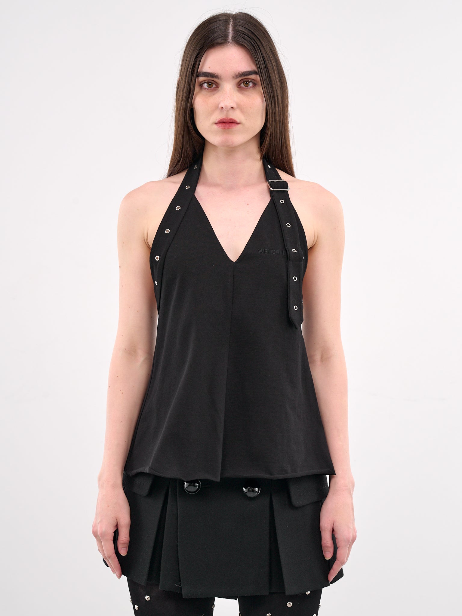 Eyelet Strap Top (TT0-25-705-W-BLACK)