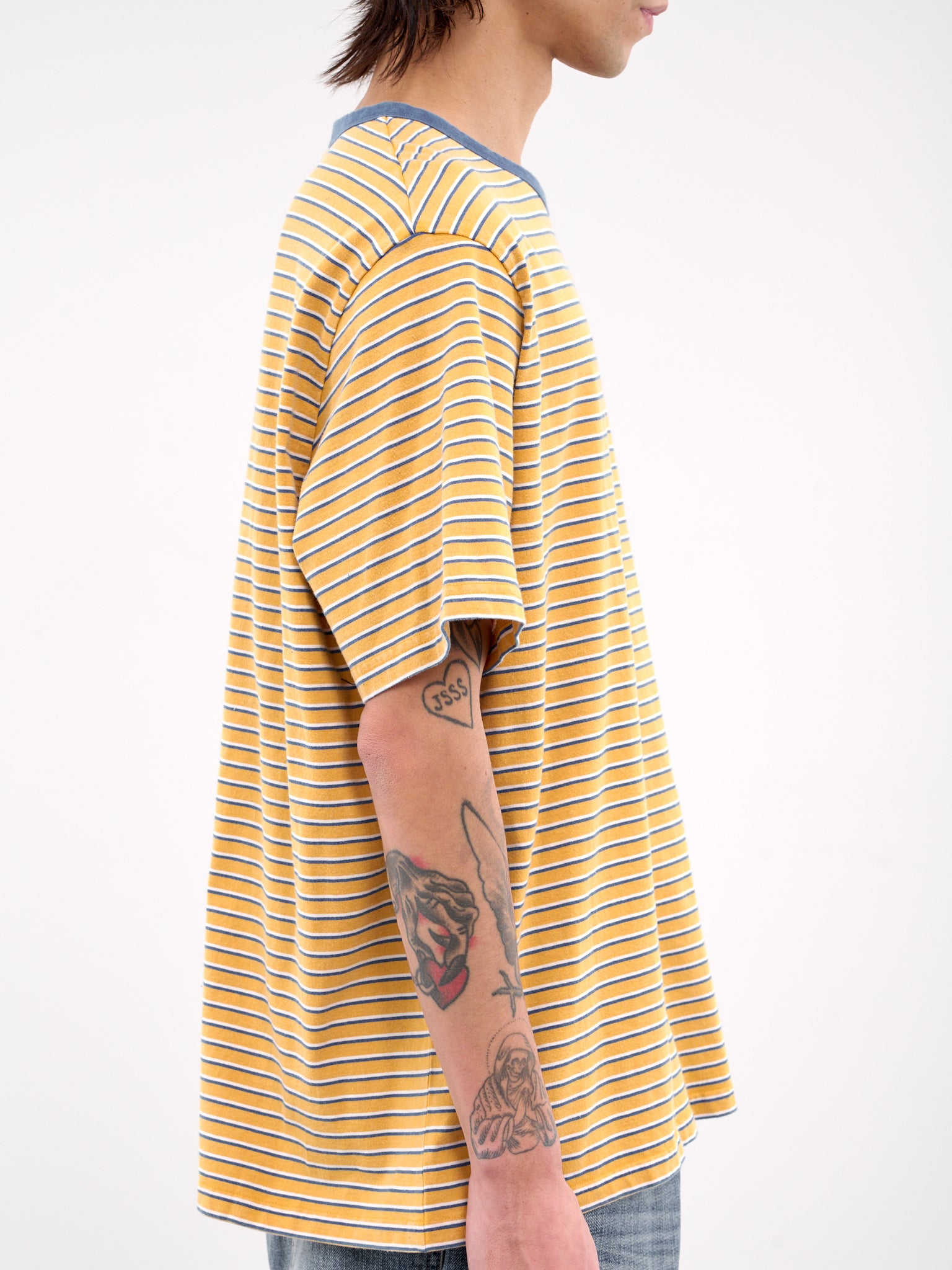 Logo Striped Tee (TT0-25-736-MUSTARD)