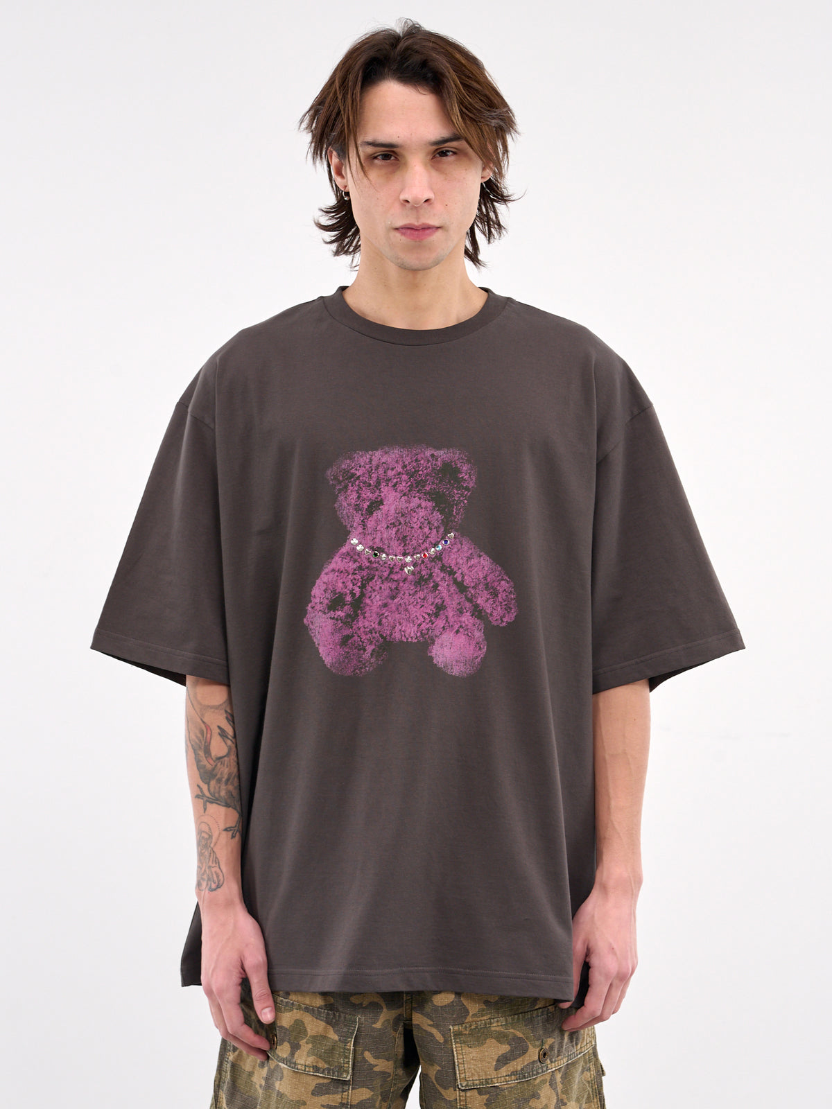 Printed Pearl Bear Tee (TT0-25-757-CHARCOAL)