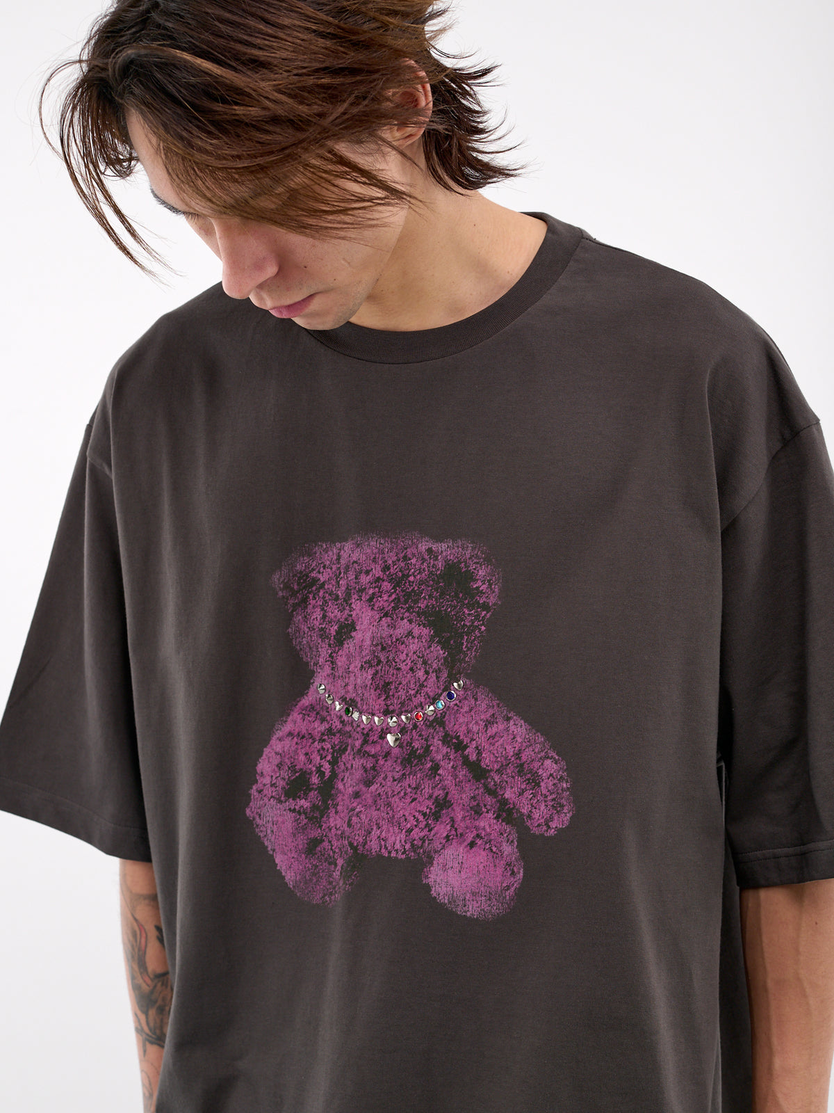 Printed Pearl Bear Tee (TT0-25-757-CHARCOAL)