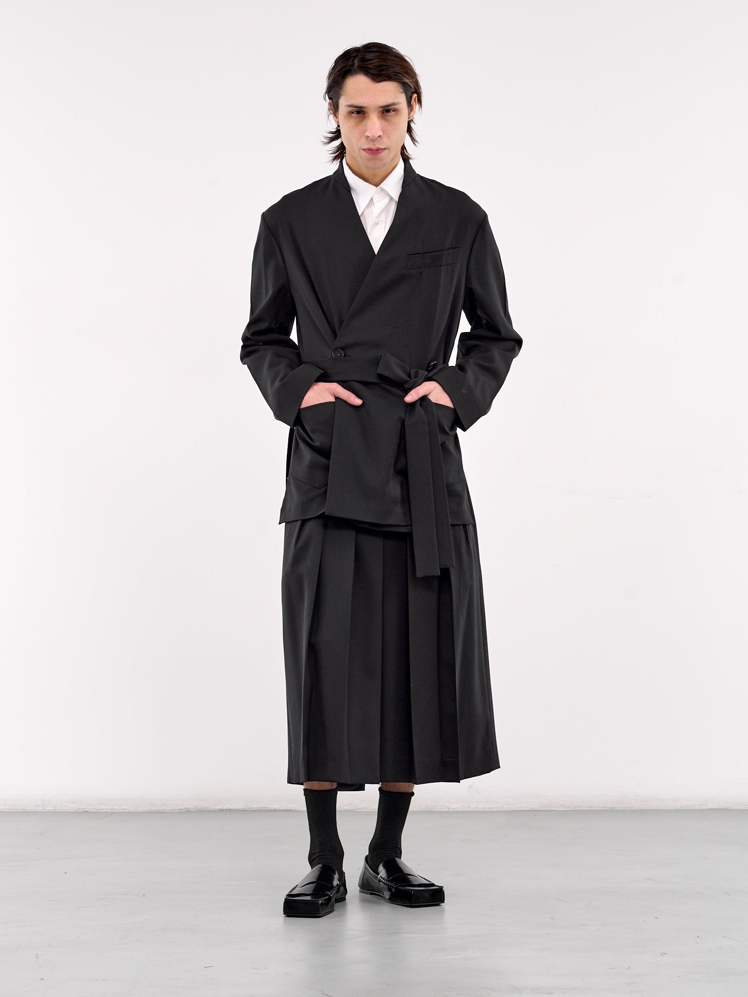 Gabardine Hakama Pants (U251-P007-W033-NAVY)