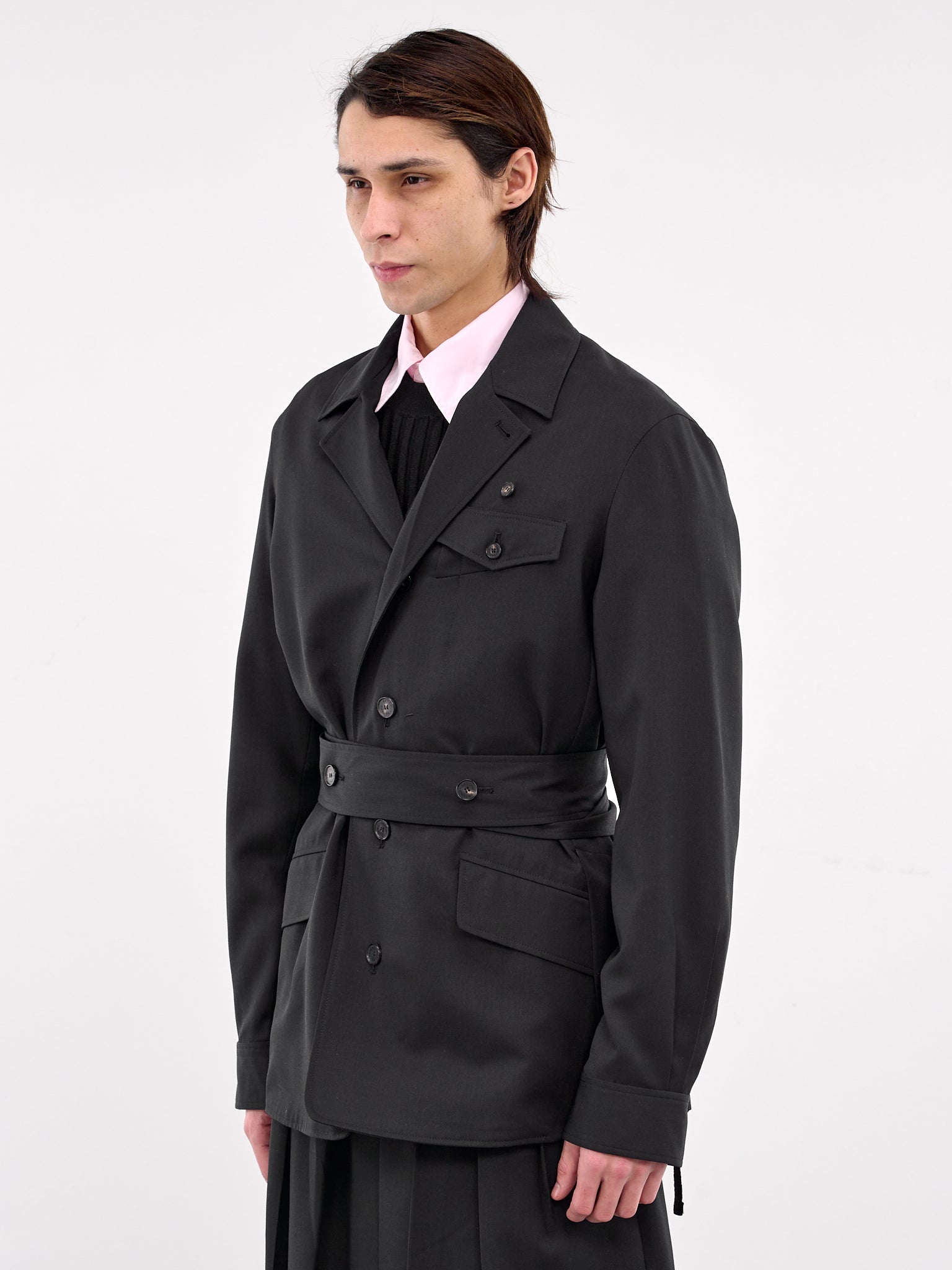 Gabardine Travel Safari Jacket (U251-J020-W033-NAVY)