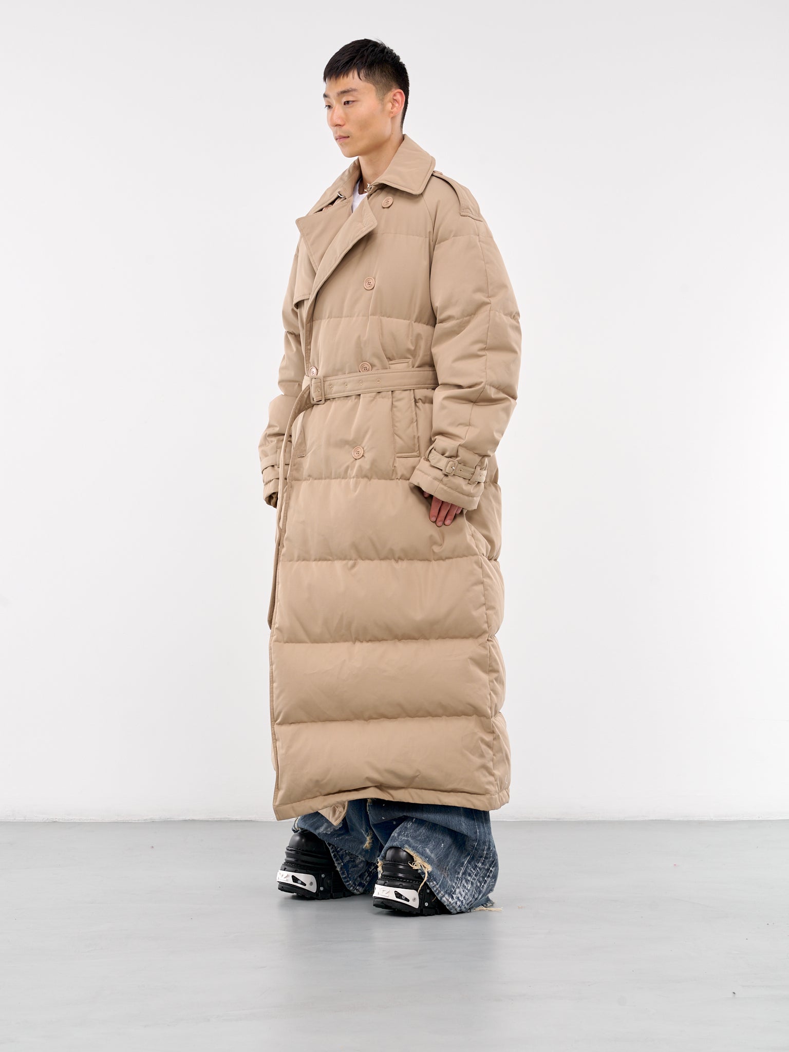 Puffy trench coat on sale