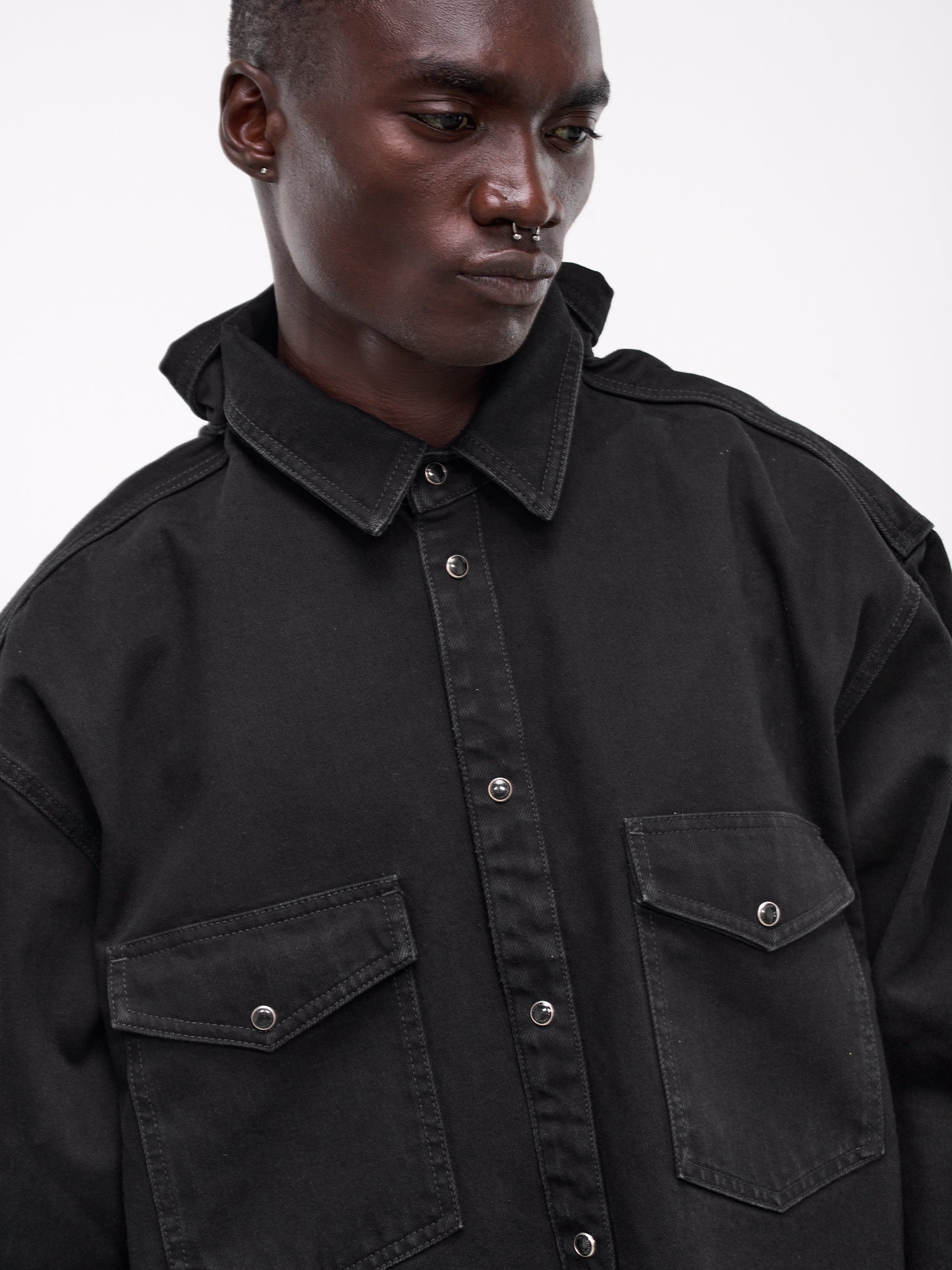 Front-Back Denim Shirt (UA65SH810B-BLACK)