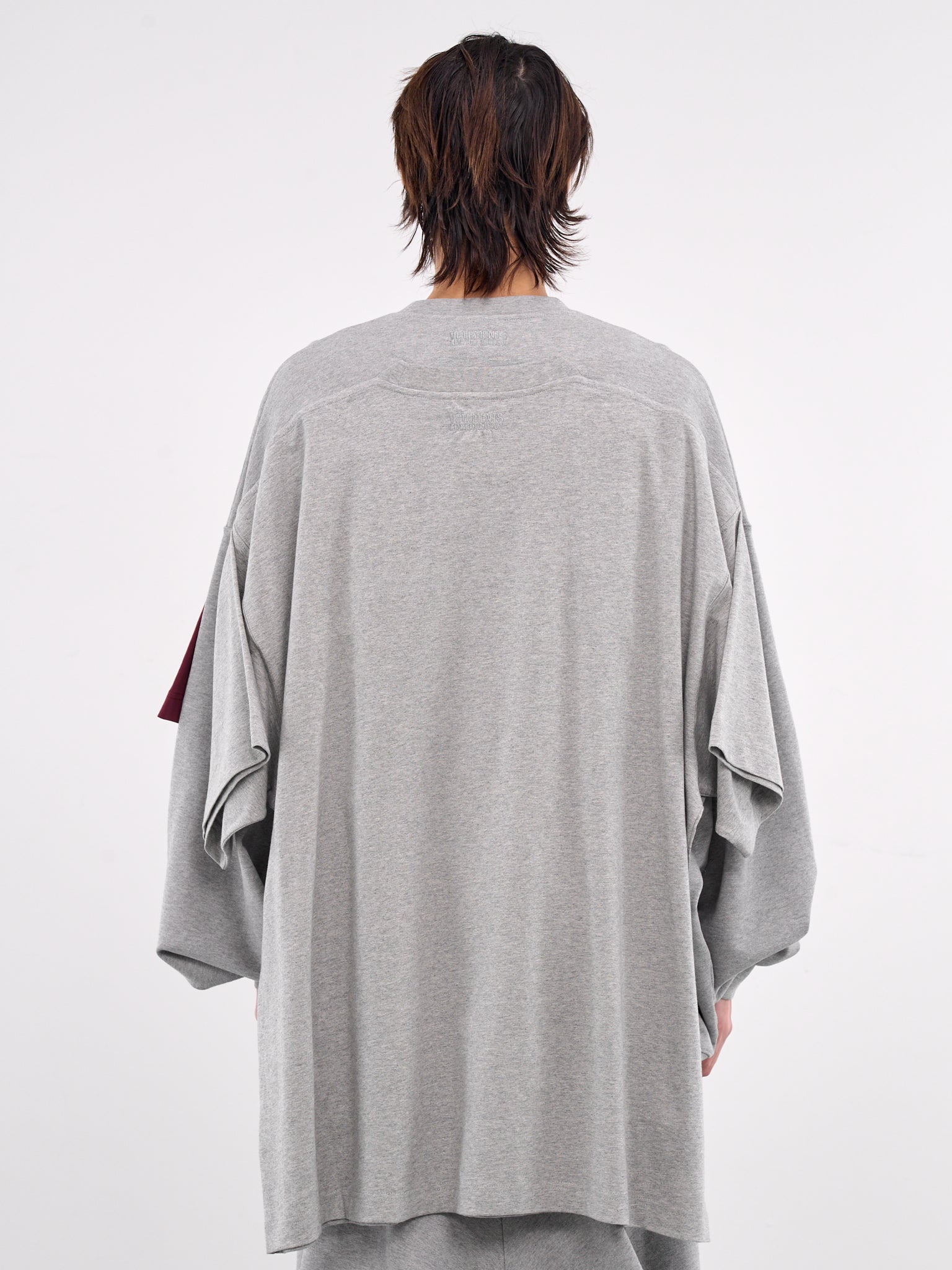 Merged T-Shirt Sweatshirt (UA66CW630G-GREY-MELANGE-BORDEA)