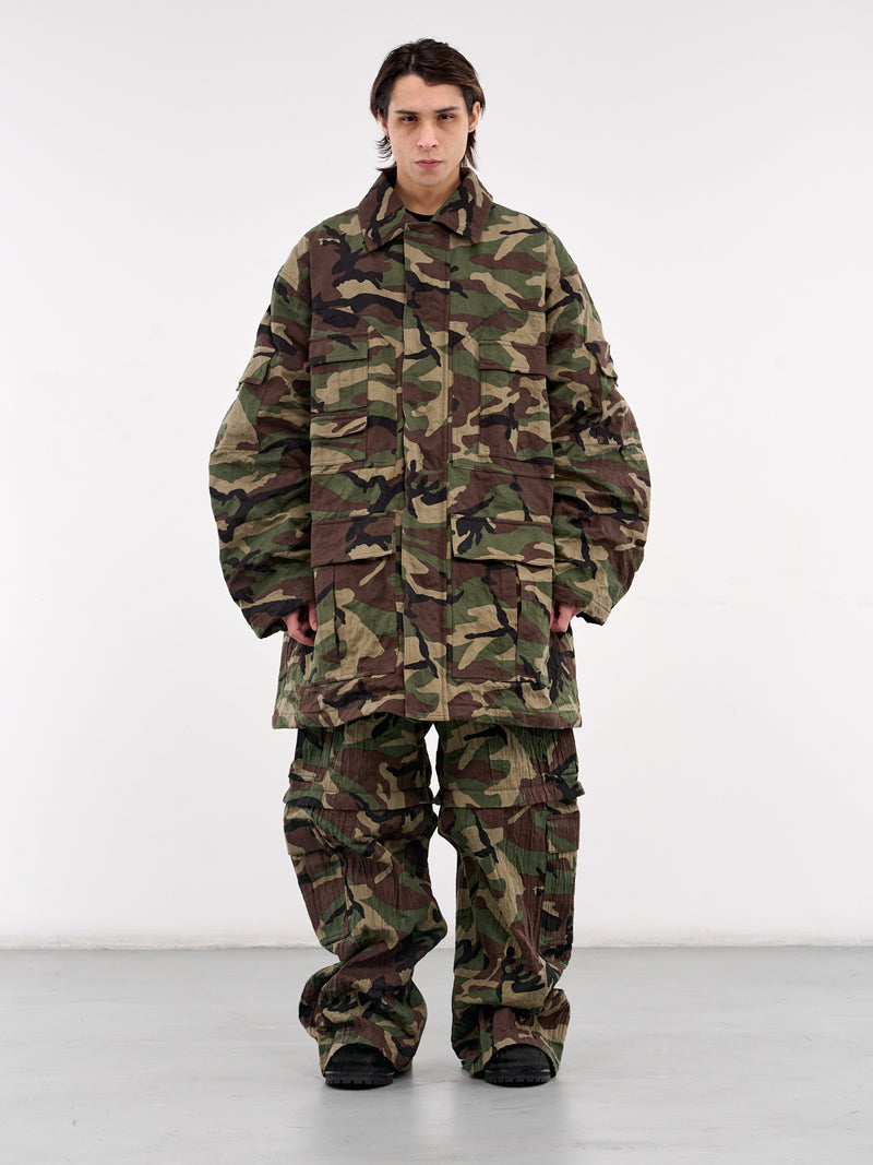 Metalized Wrinkled Utility Jacket (UA66JA100X-CAMOUFLAGE)