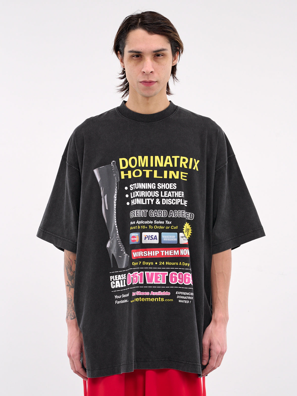 Dominatrix Hotline Oversized Tee (UA66TR740B-BLACK)