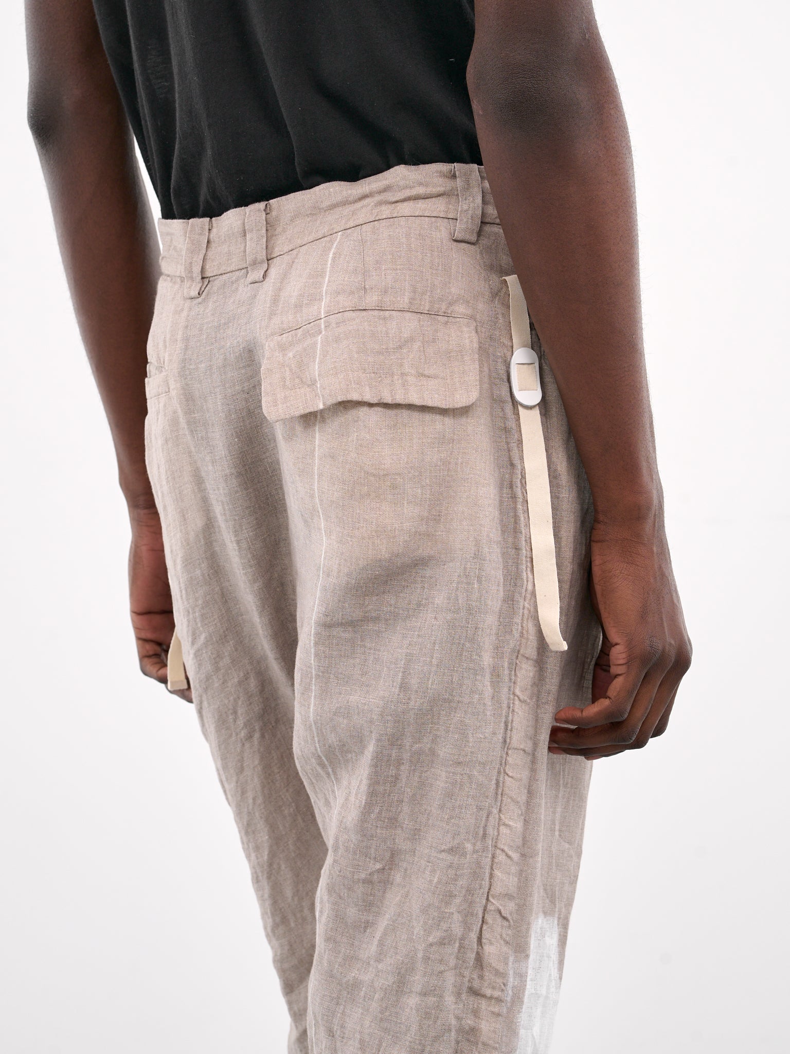 Graphic Linen Trousers (UC1E4501-1-NATURAL-BASE)