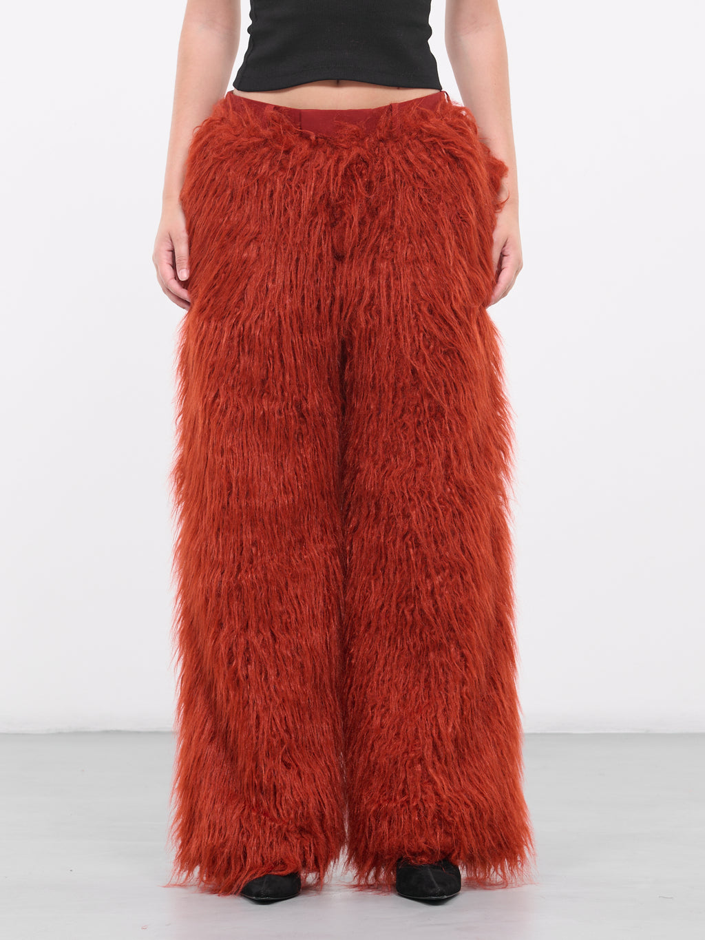 Faux Fur Trousers (UC2C1508-BLACK)