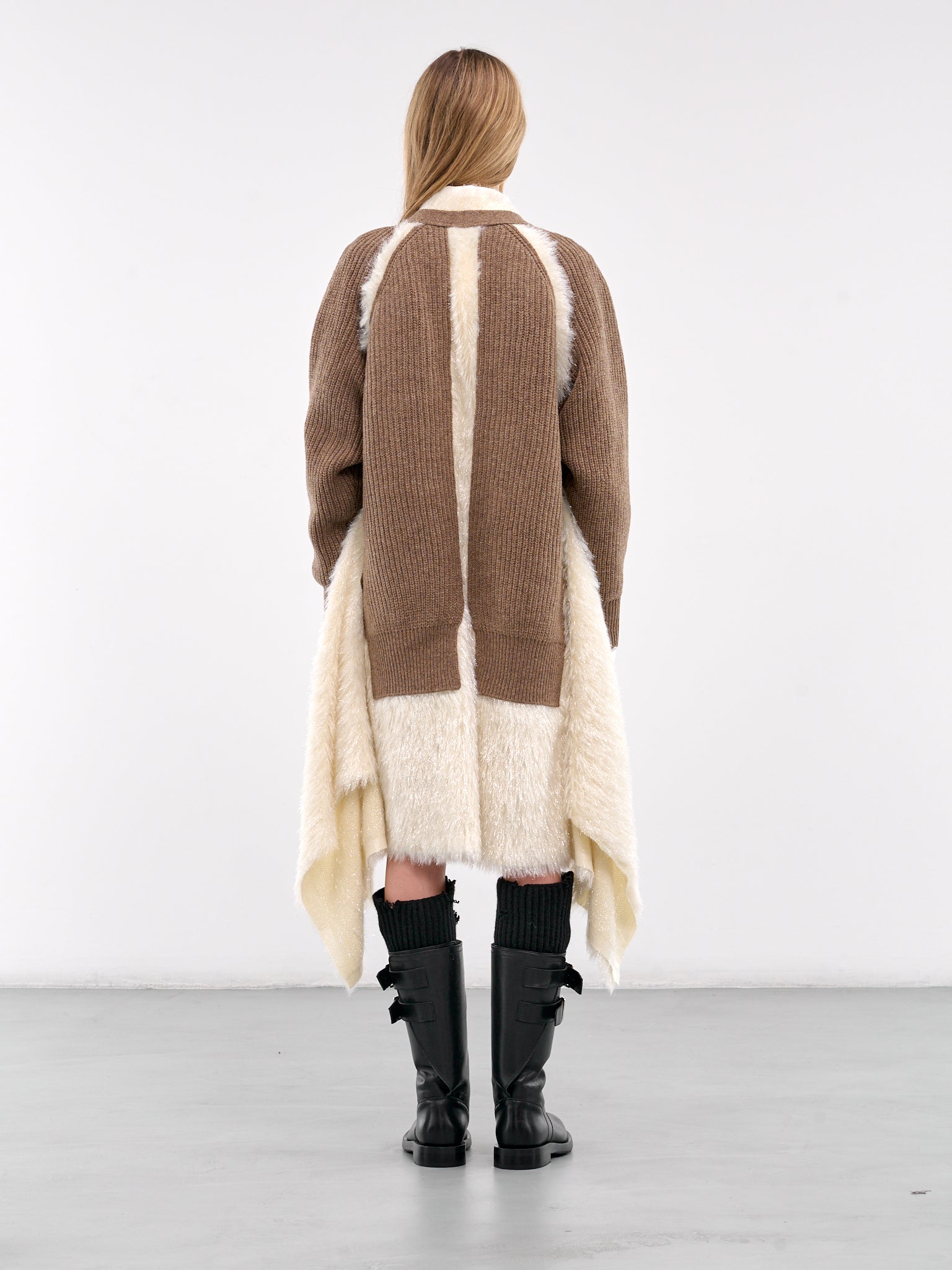 Shearling Cardigan (UC2D1903-GRAY-BROWN)