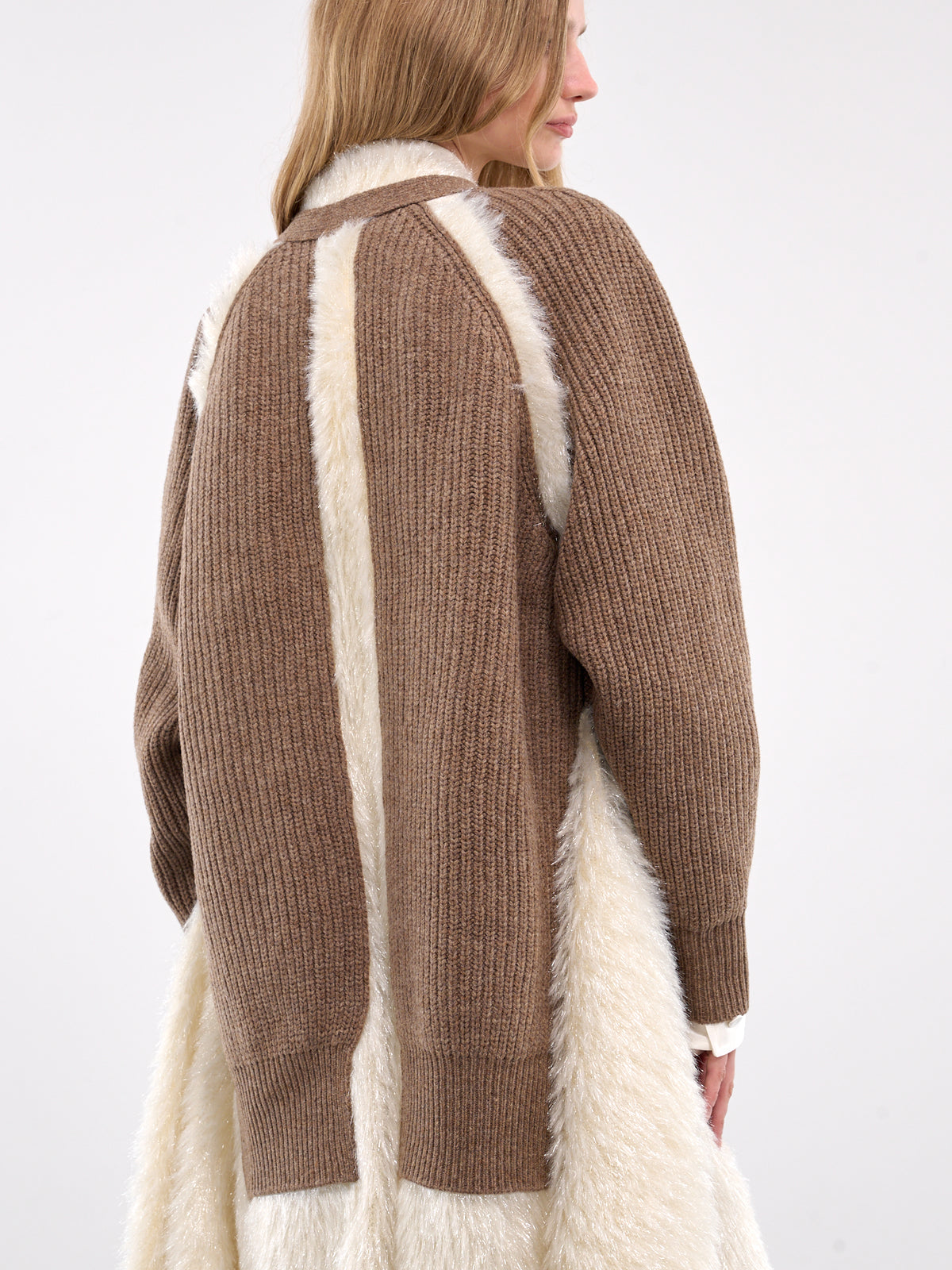 Shearling Cardigan (UC2D1903-GRAY-BROWN)