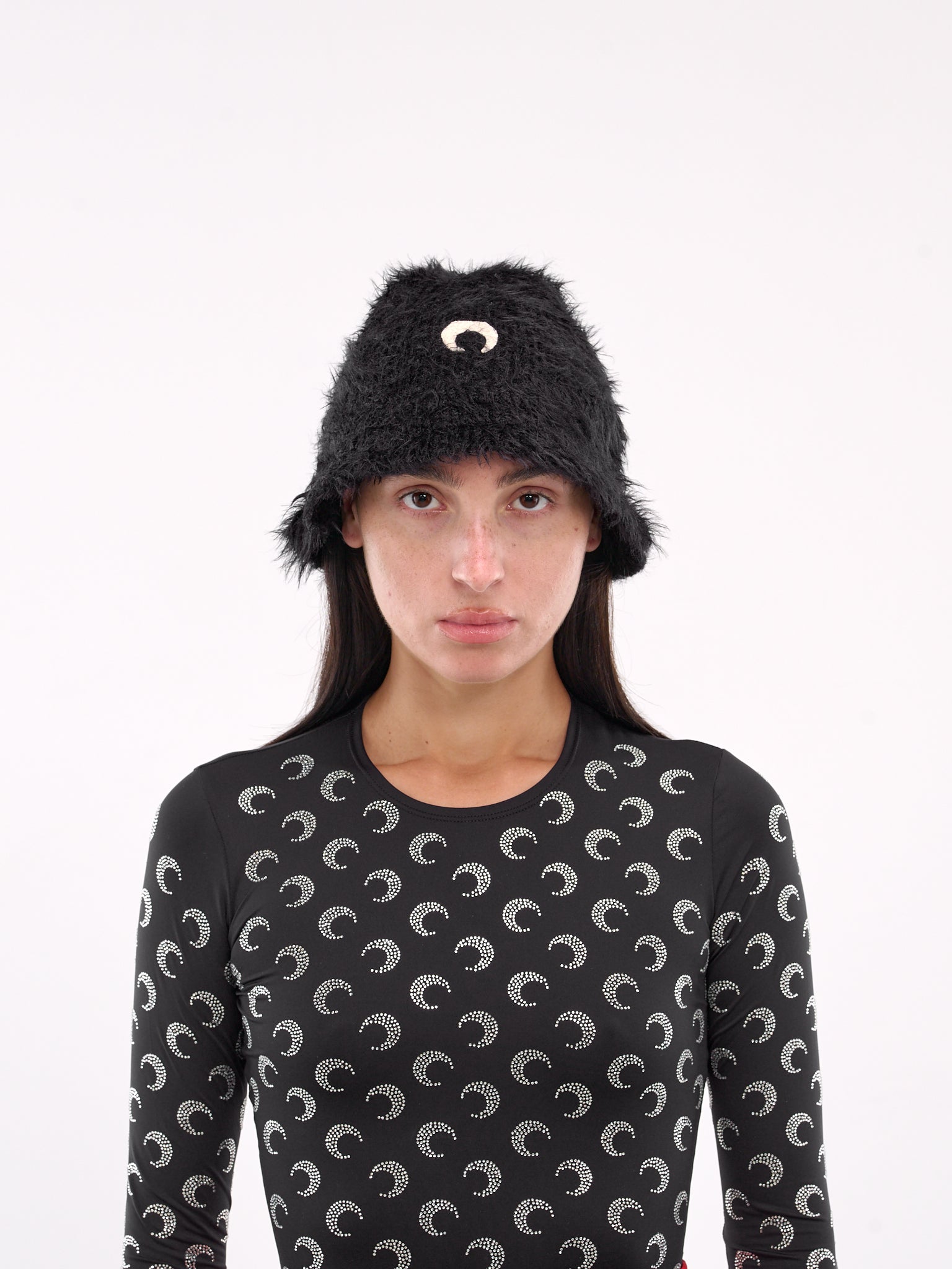 Wild Puffy Knit Bucket Hat (UHG043A-CKNI0031-BLACK)