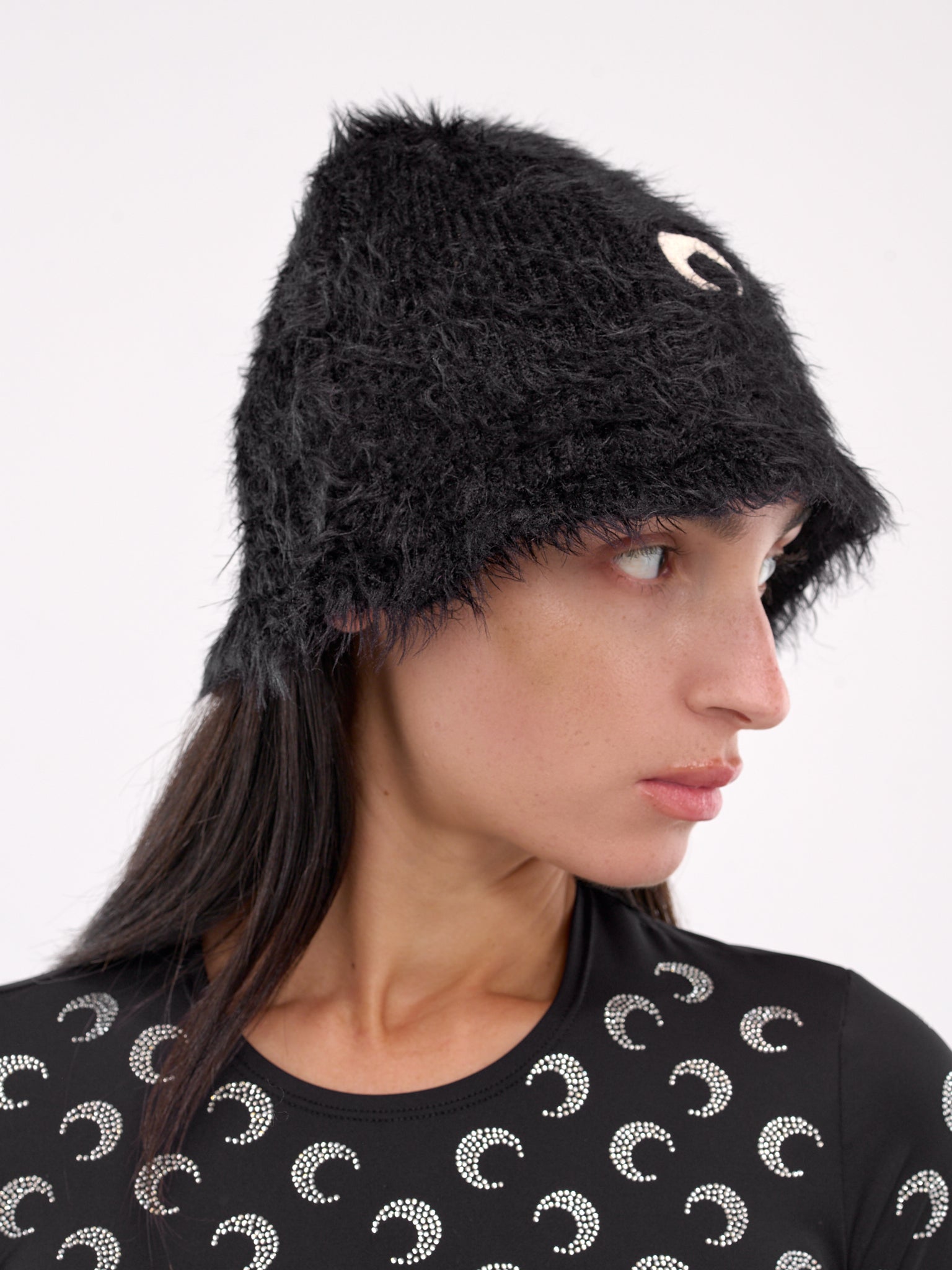 Wild Puffy Knit Bucket Hat (UHG043A-CKNI0031-BLACK)