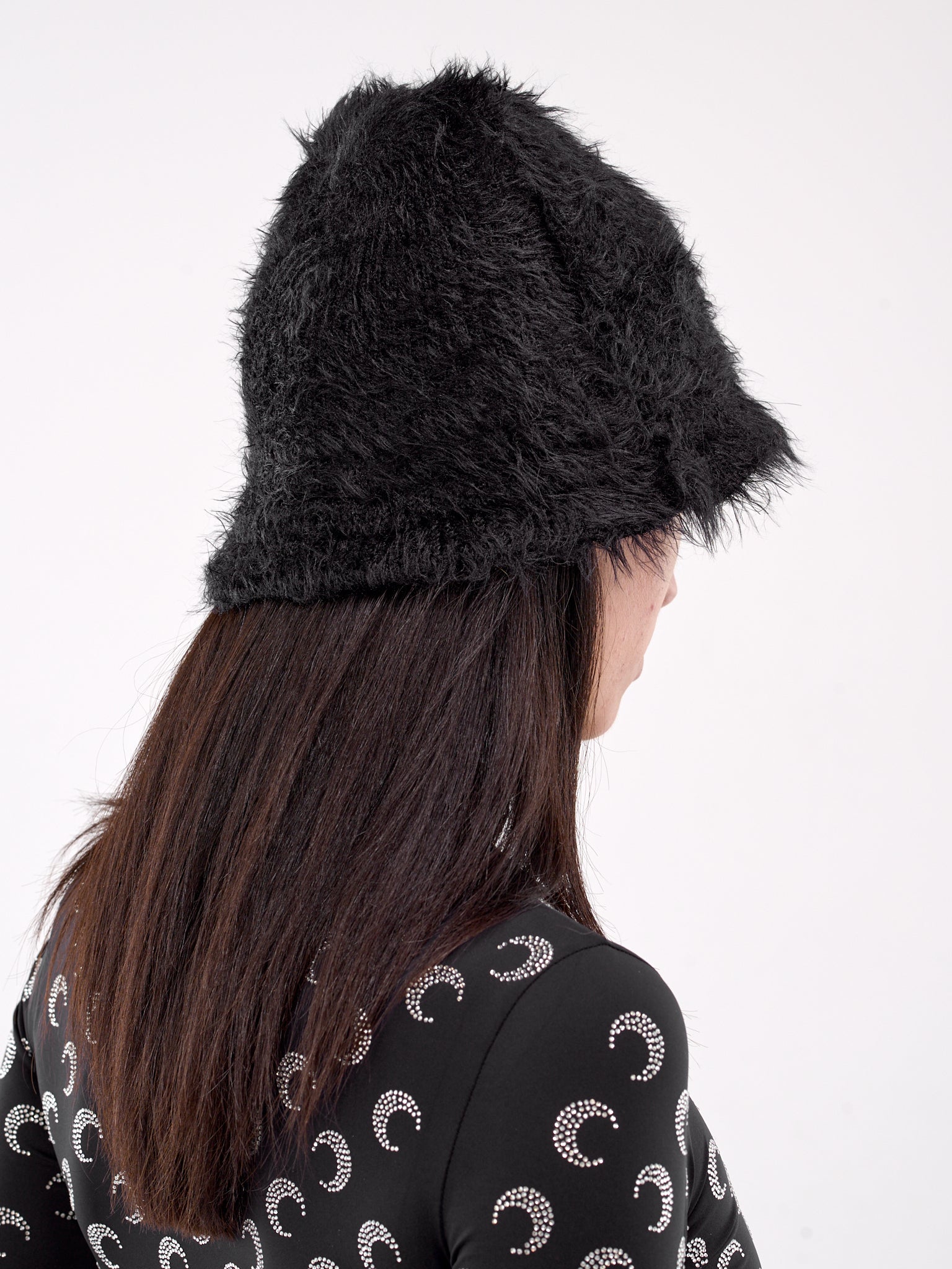 Wild Puffy Knit Bucket Hat (UHG043A-CKNI0031-BLACK)