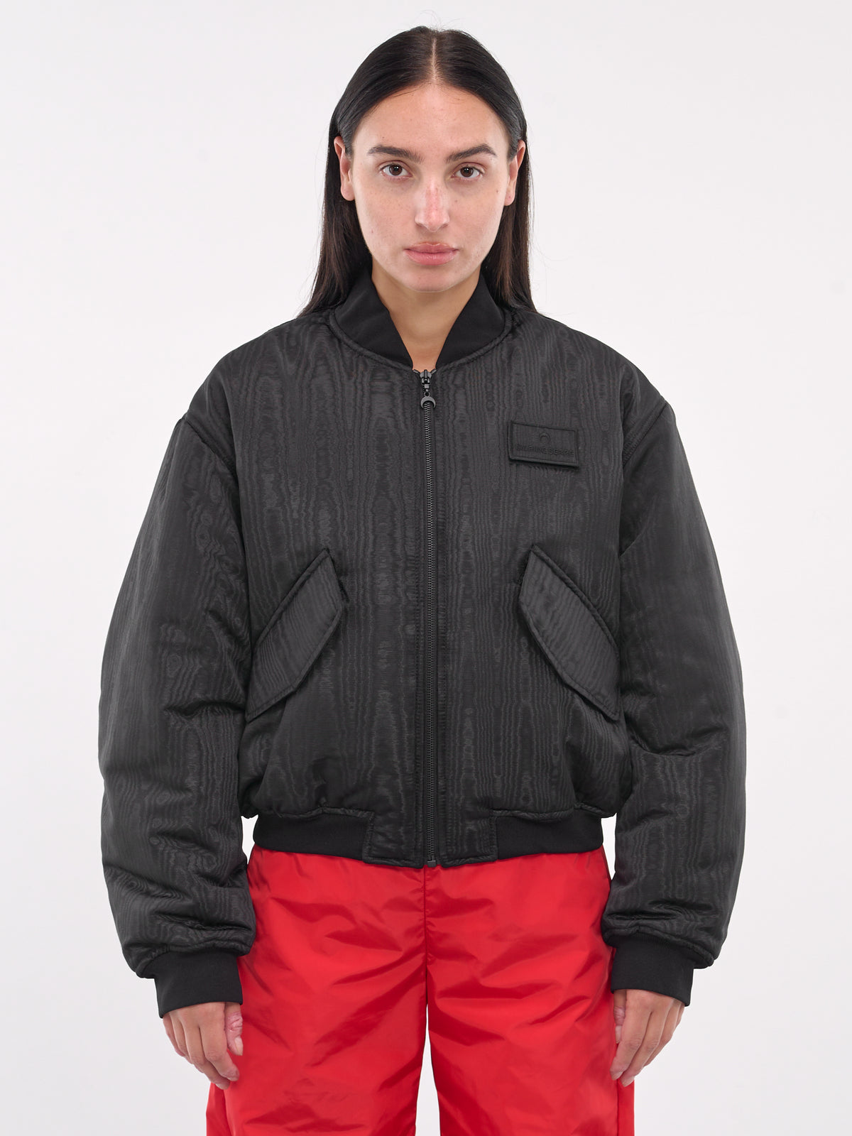 Moire Bomber Jacket (UJA054A-CWOV0001-BLACK)