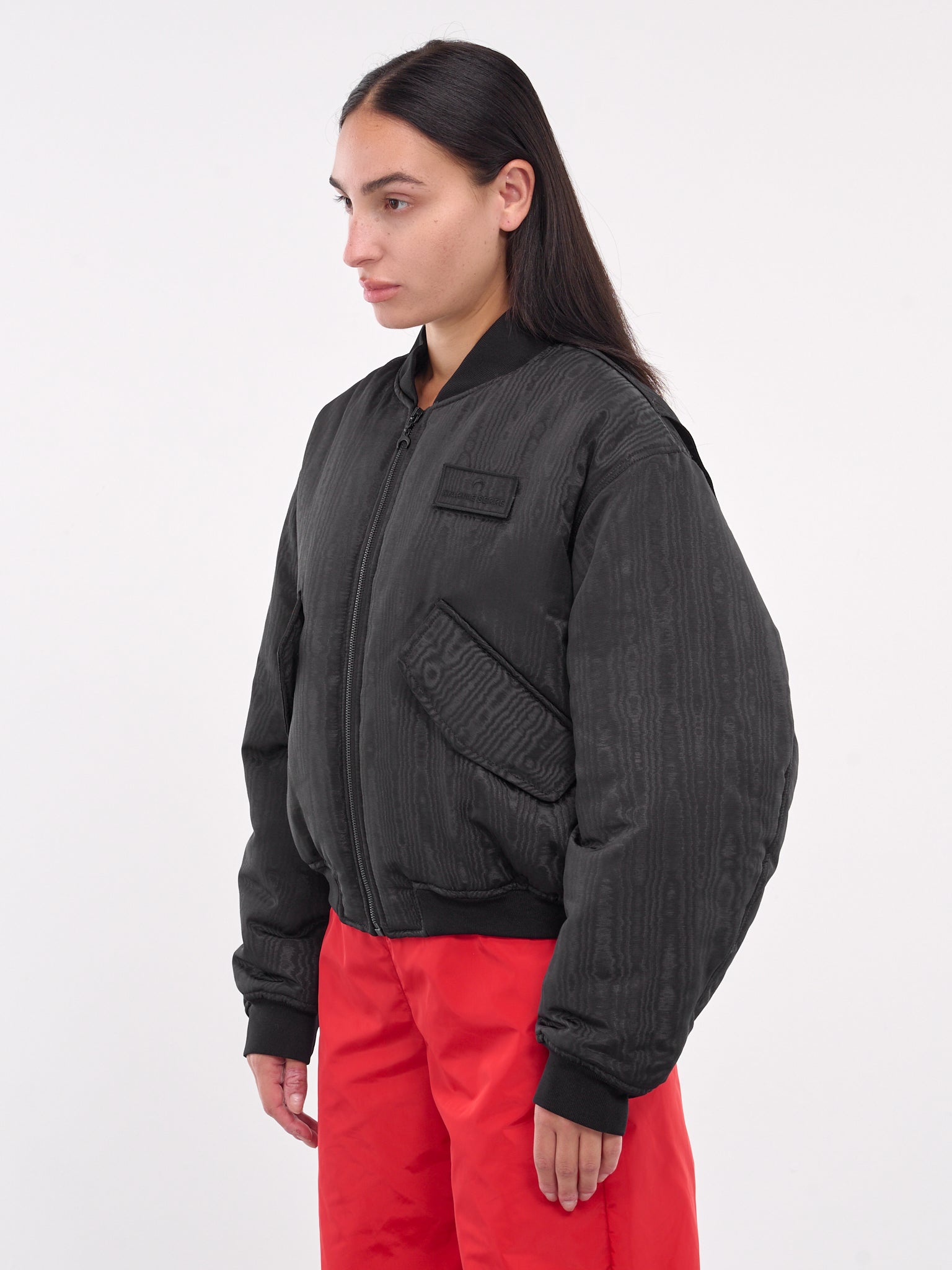 Moire Bomber Jacket (UJA054A-CWOV0001-BLACK)