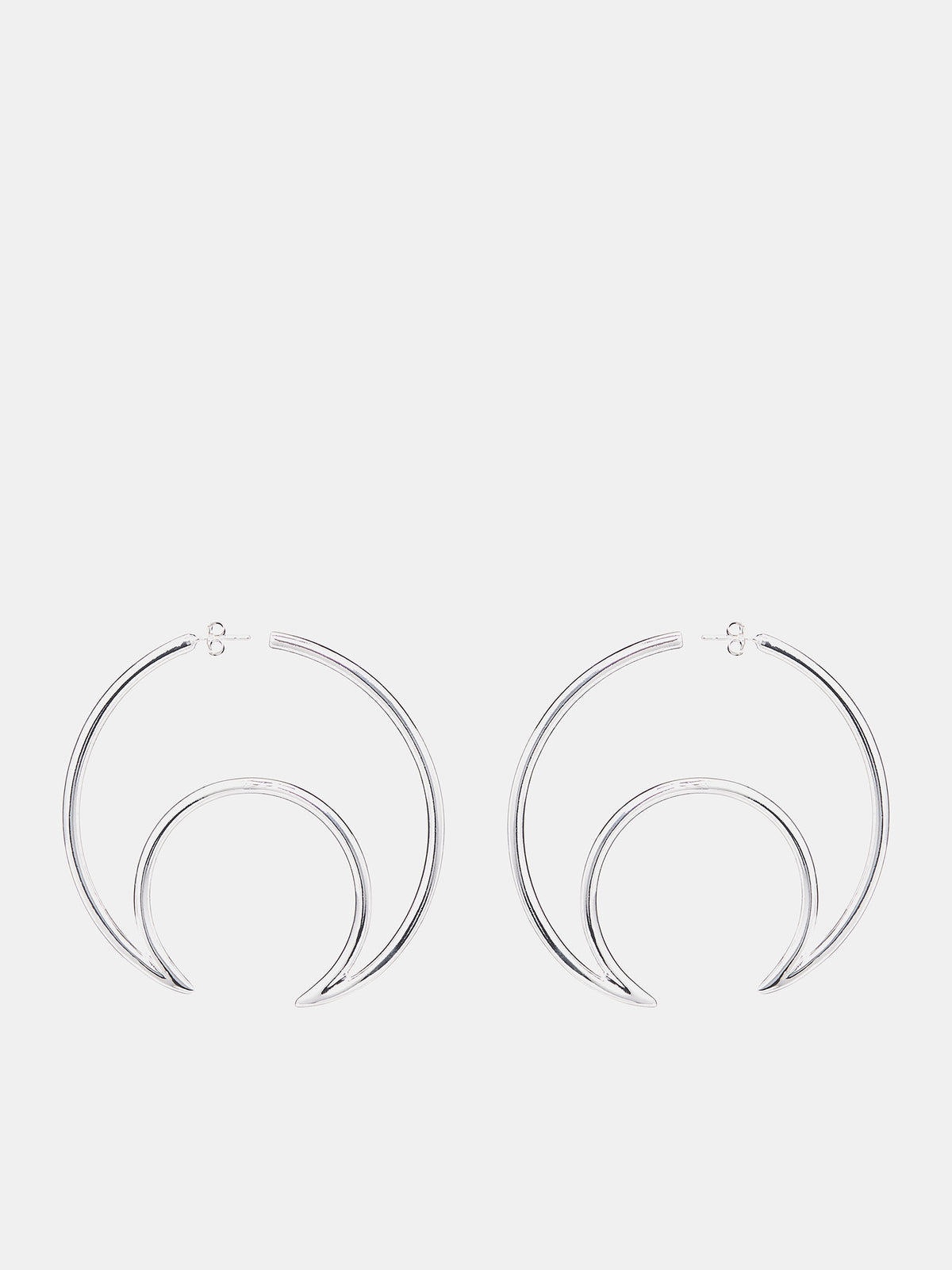 Silver Plated Moon Creoles (UJW054A-RMET0001-SILVER)