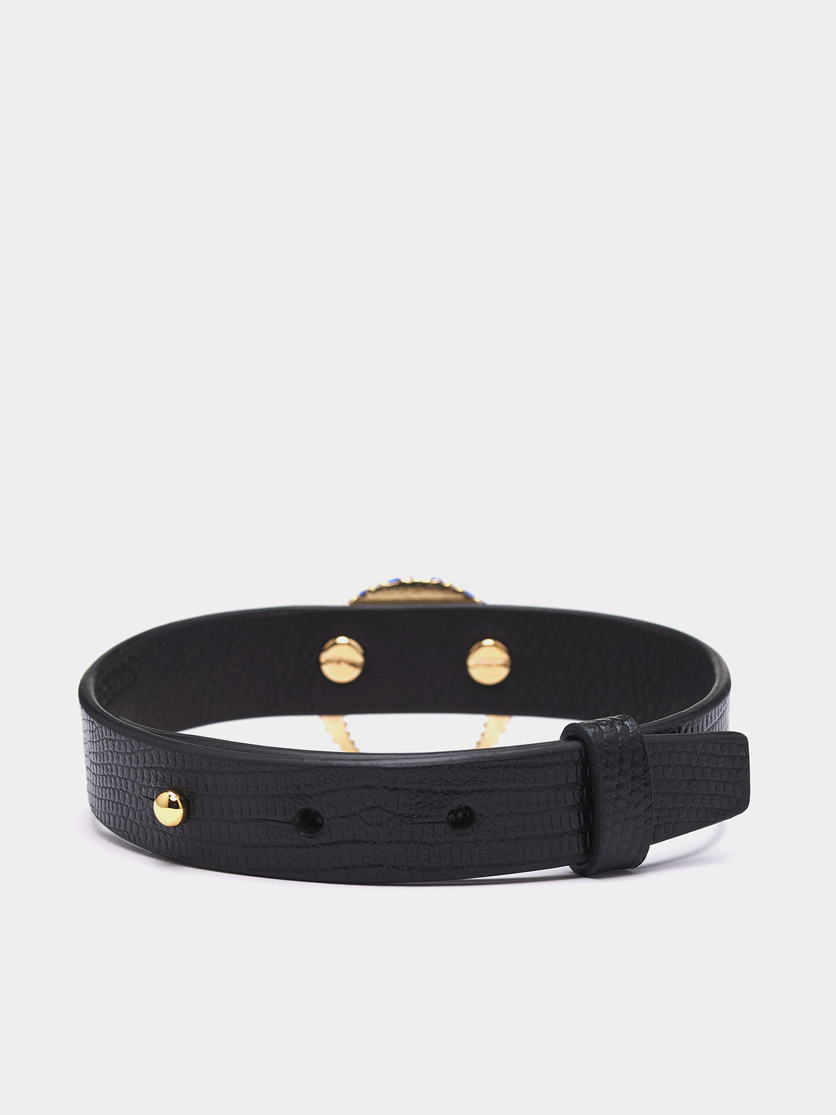 Lizard Embossed Moon Charm Choker (UJW099A-CLEA0063-BLACK)