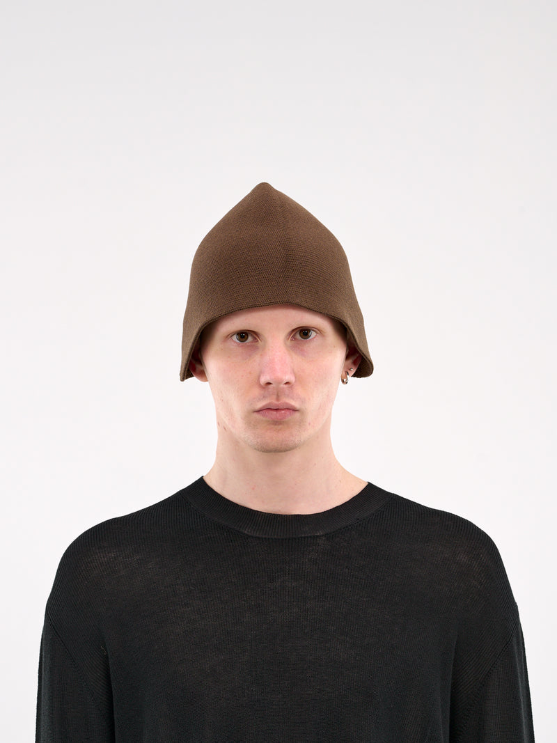 Knit Beanie Bucket Hat (UK0031-UW600-BROWN)