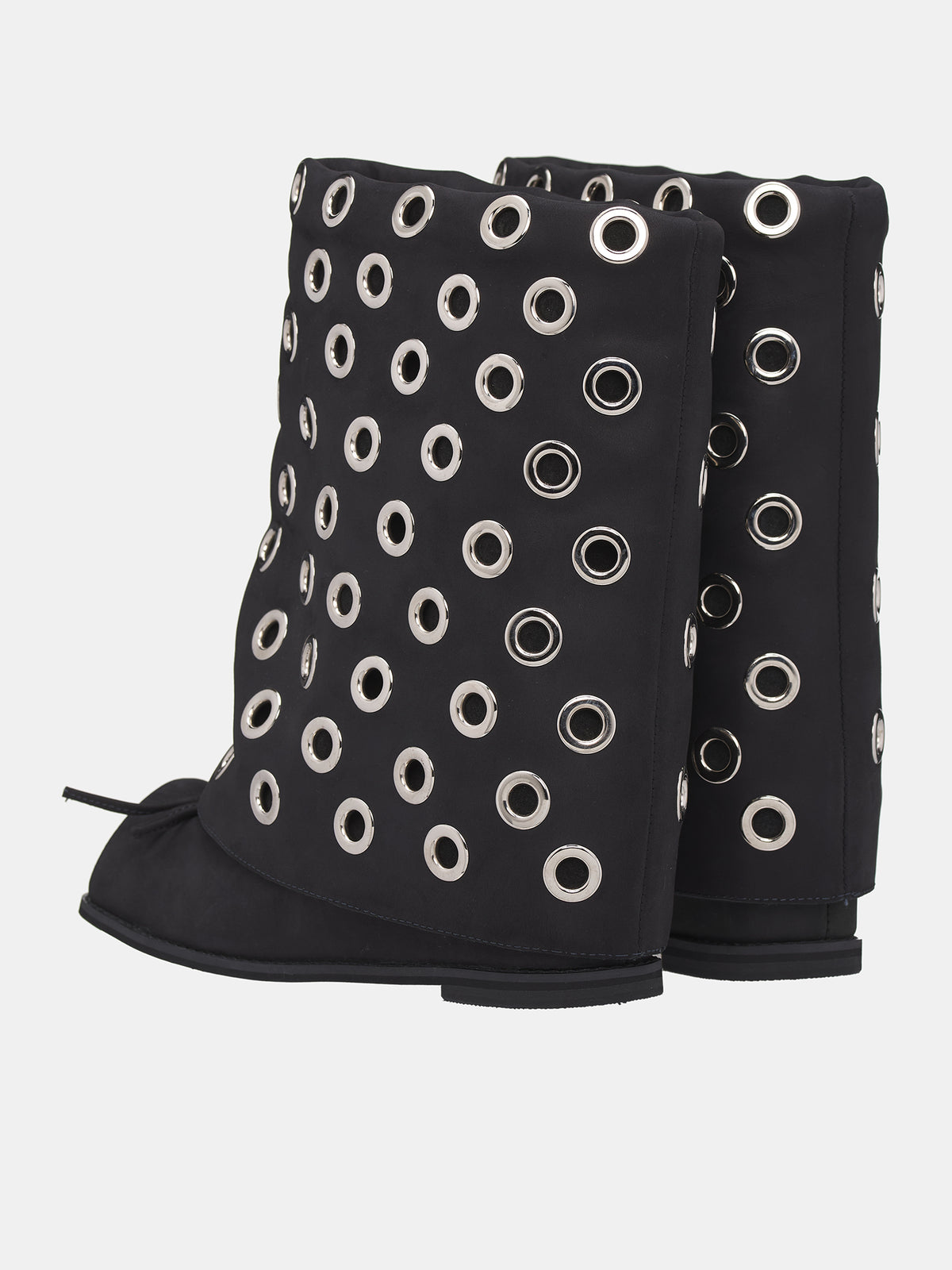 Rivet Wide Shaft Boots (UK00-HLBBS-BLACK-STUD)