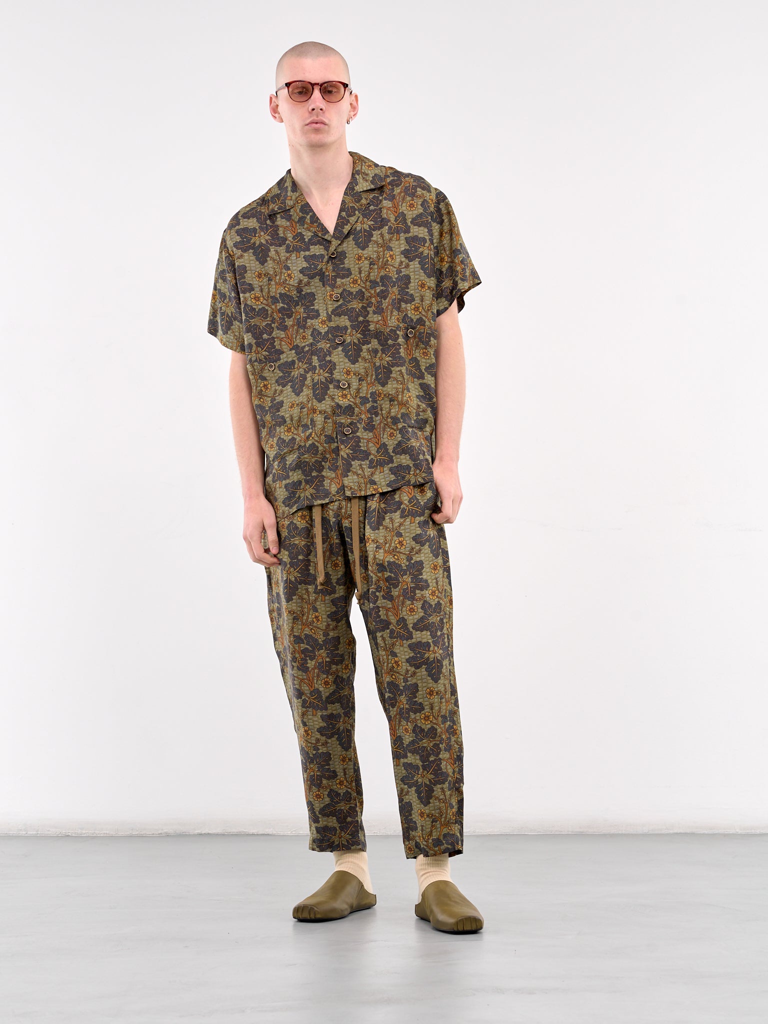 Floral Pajama Pants (UM3509-UW243-MUSTARD-BLUE)