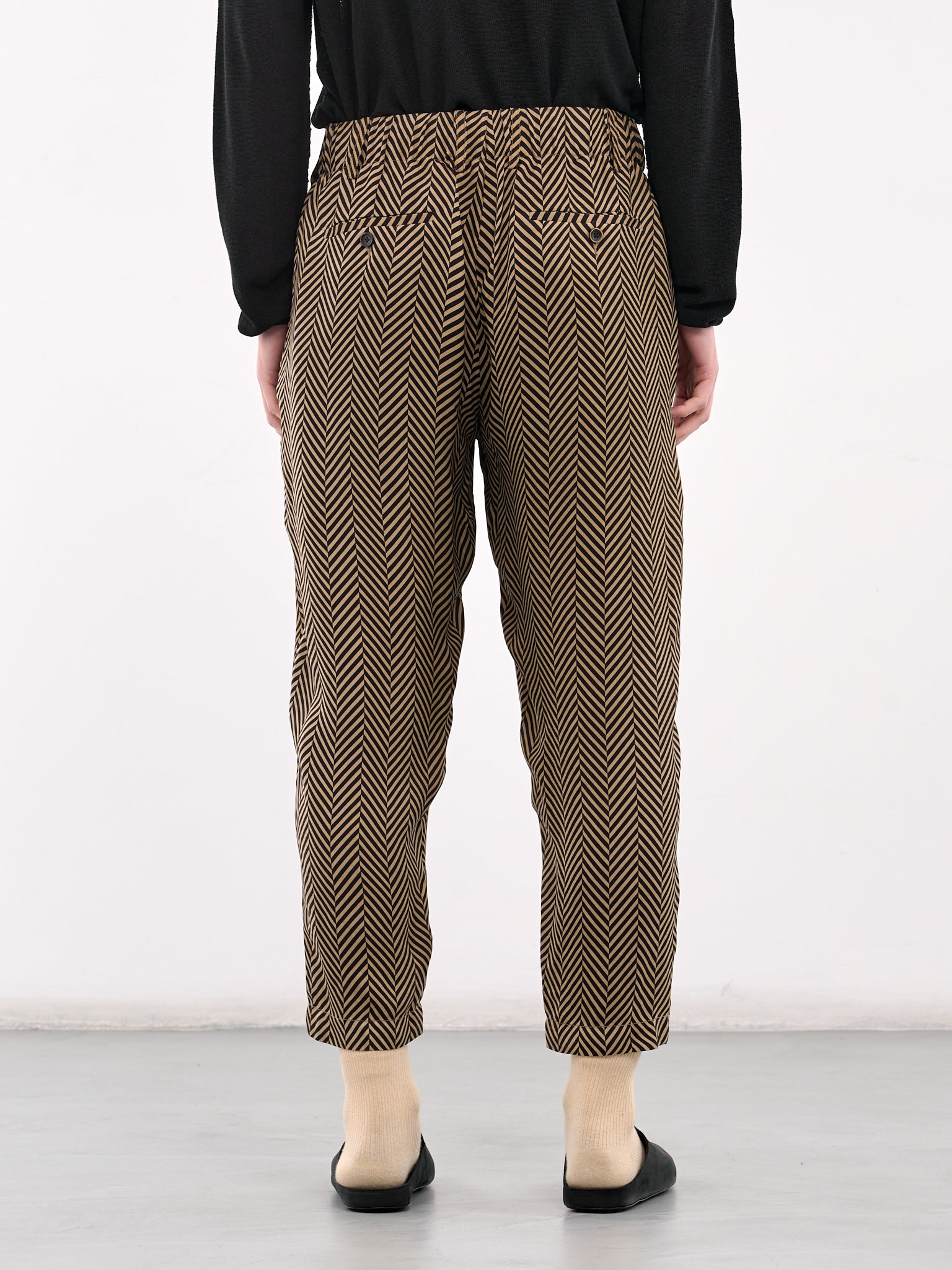 Herringbone Pajama Pants (UM3505-UW029-TAN-BLACK)