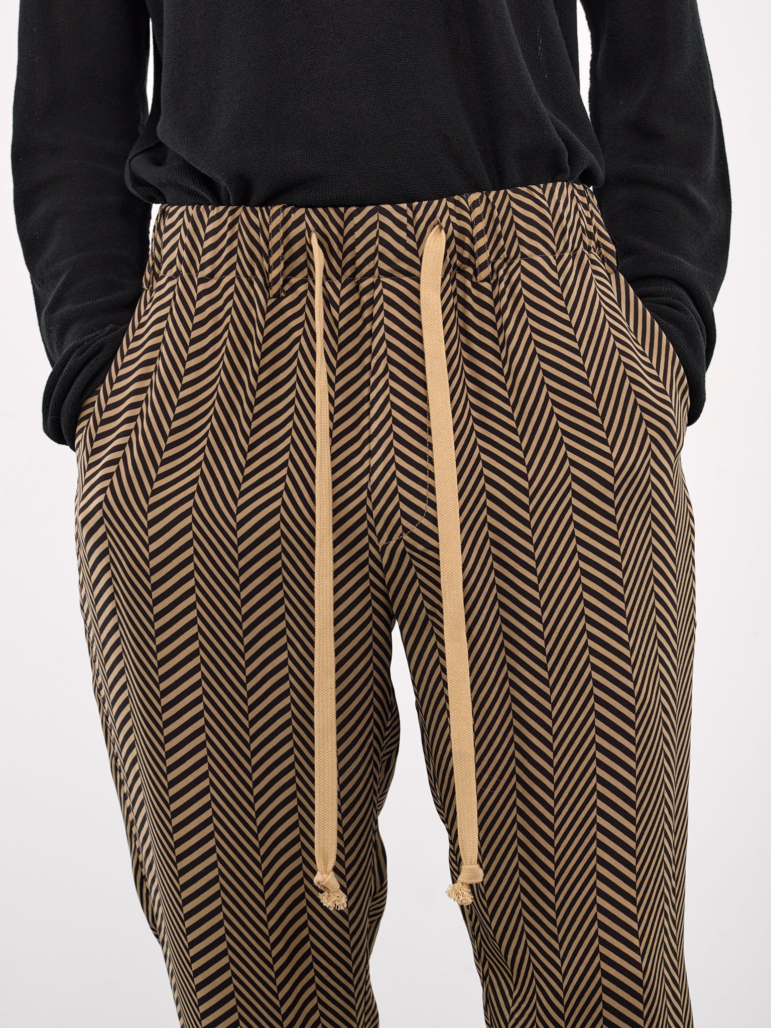 Herringbone Pajama Pants (UM3505-UW029-TAN-BLACK)