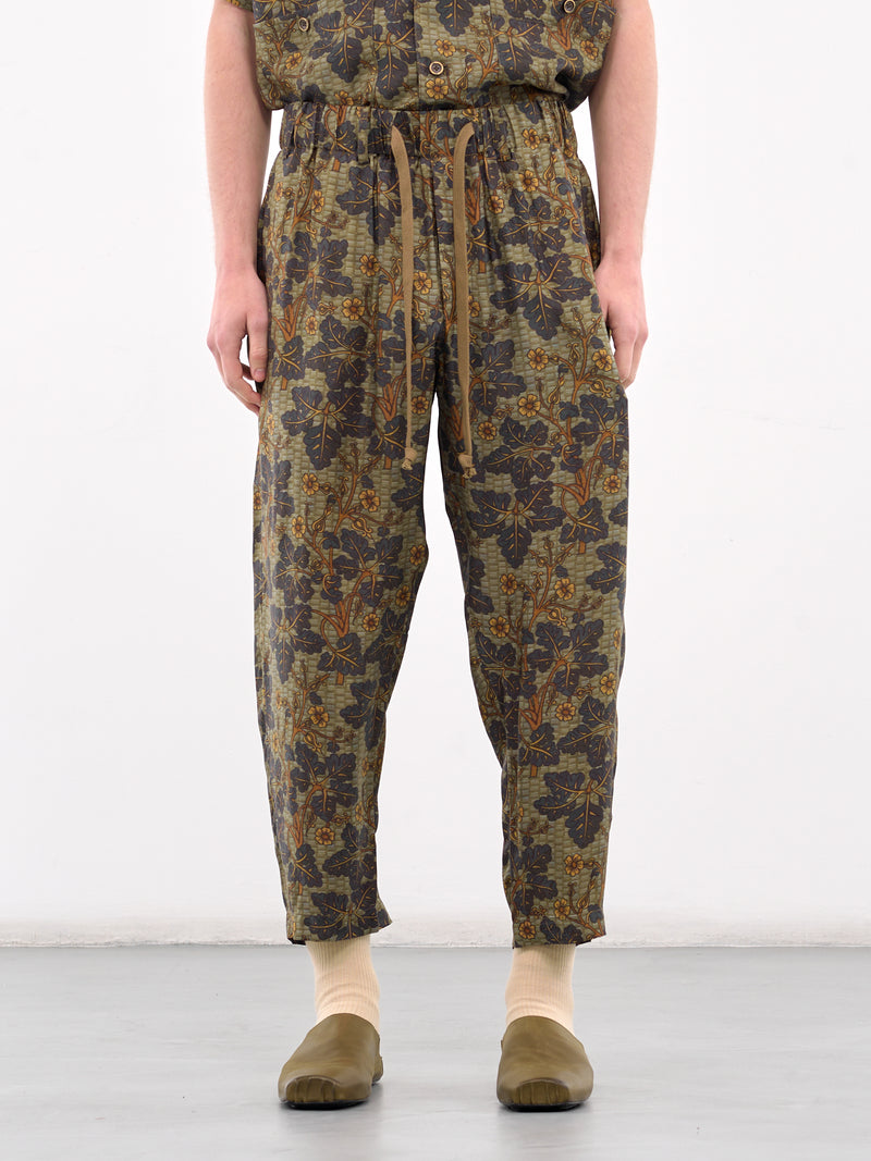 Floral Pajama Pants (UM3509-UW243-MUSTARD-BLUE)