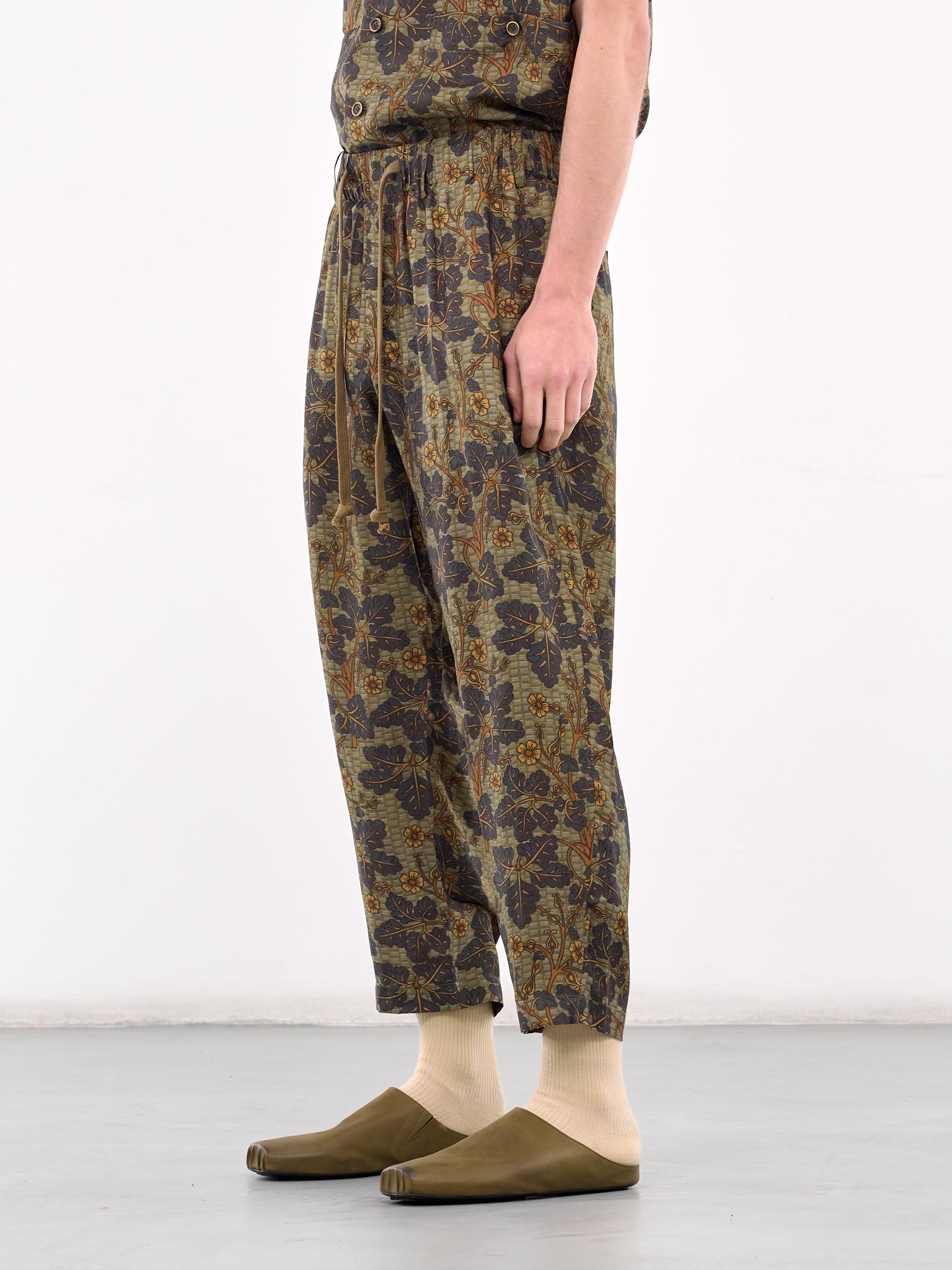 Floral Pajama Pants (UM3509-UW243-MUSTARD-BLUE)