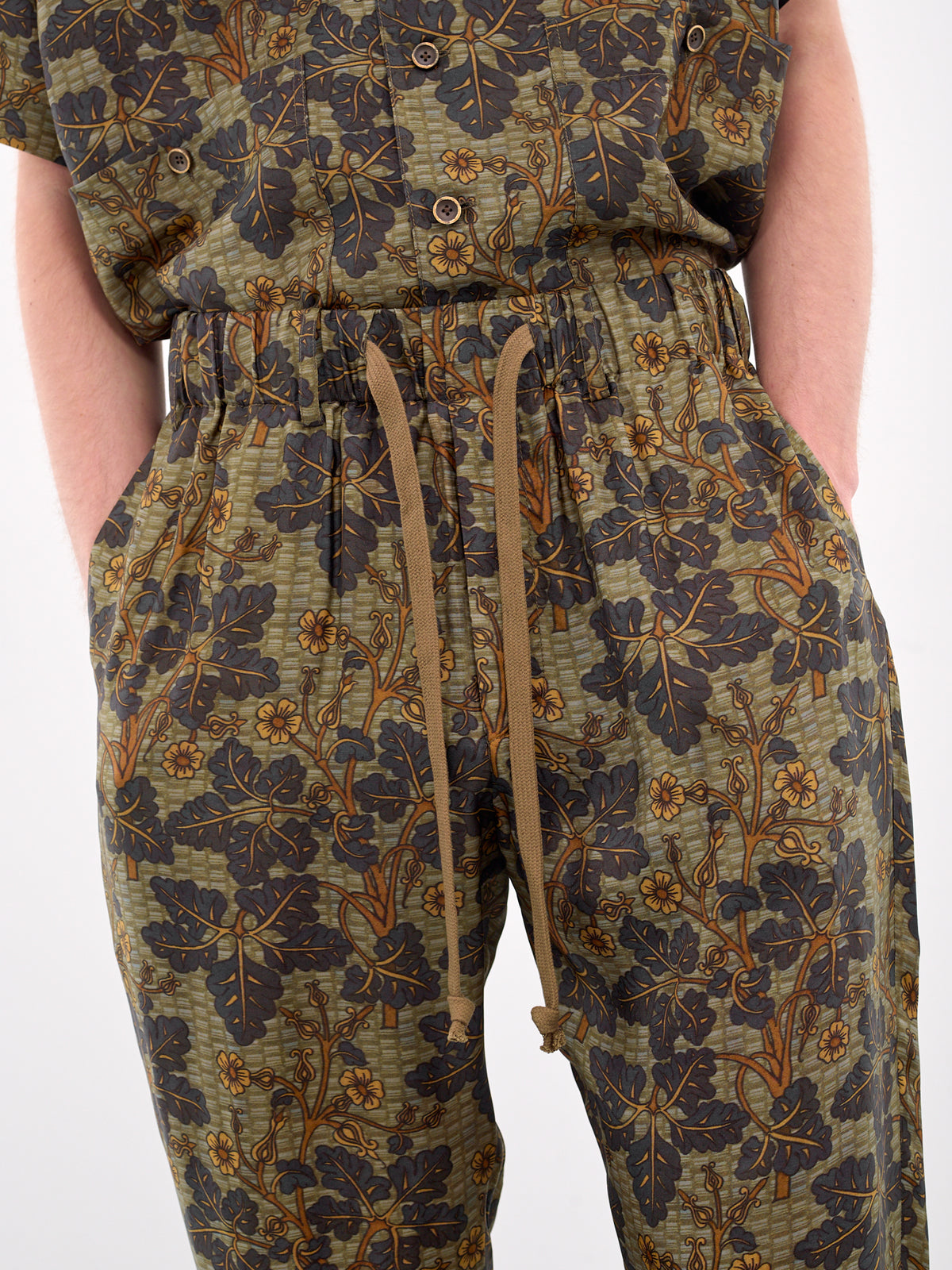 Floral Pajama Pants (UM3509-UW243-MUSTARD-BLUE)