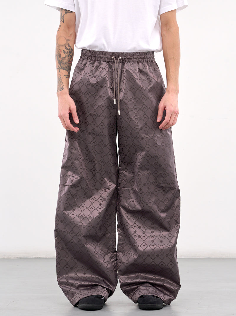 Recycled Jacquard Nylon Track Pants (UPA055A-CWOV0055-STONE-GREY)