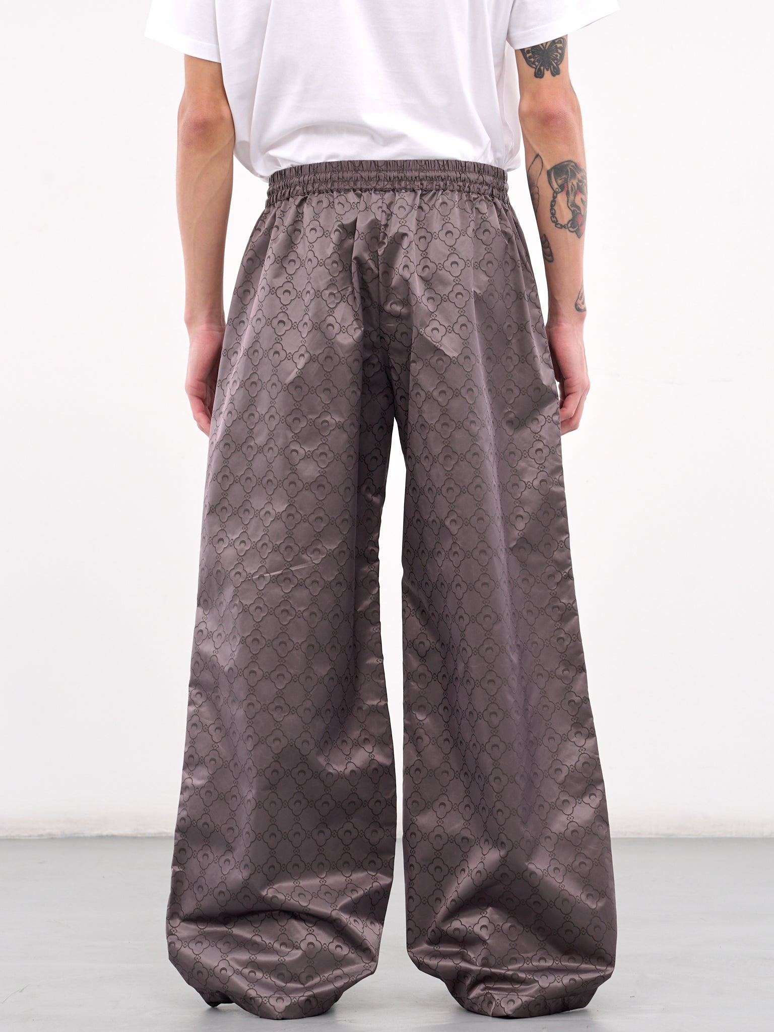 Recycled Jacquard Nylon Track Pants (UPA055A-CWOV0055-STONE-GREY)