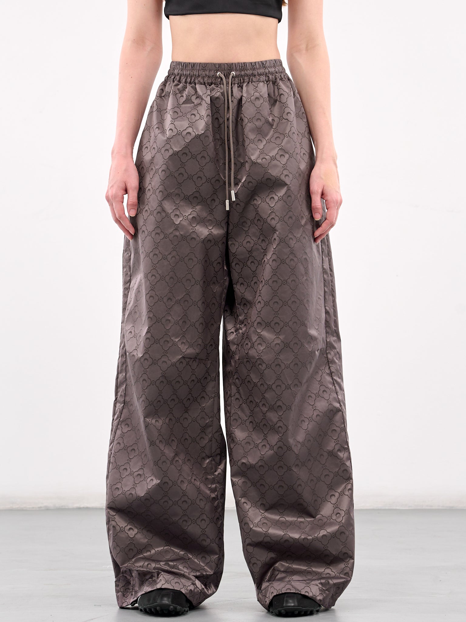 Recycled Jacquard Nylon Track Pants (UPA055A-CWOV0055-STONE-GREY)