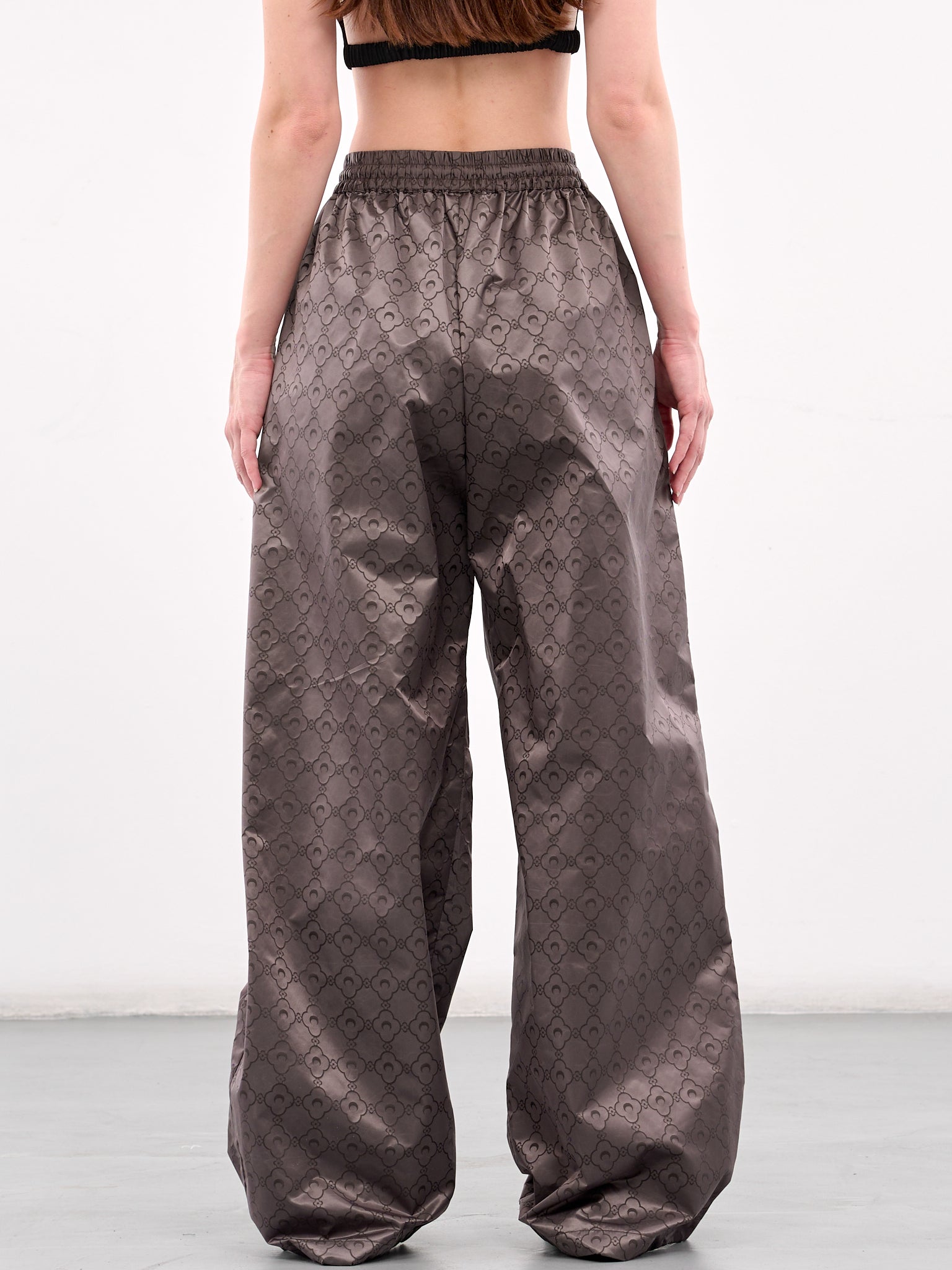 Recycled Jacquard Nylon Track Pants (UPA055A-CWOV0055-STONE-GREY)