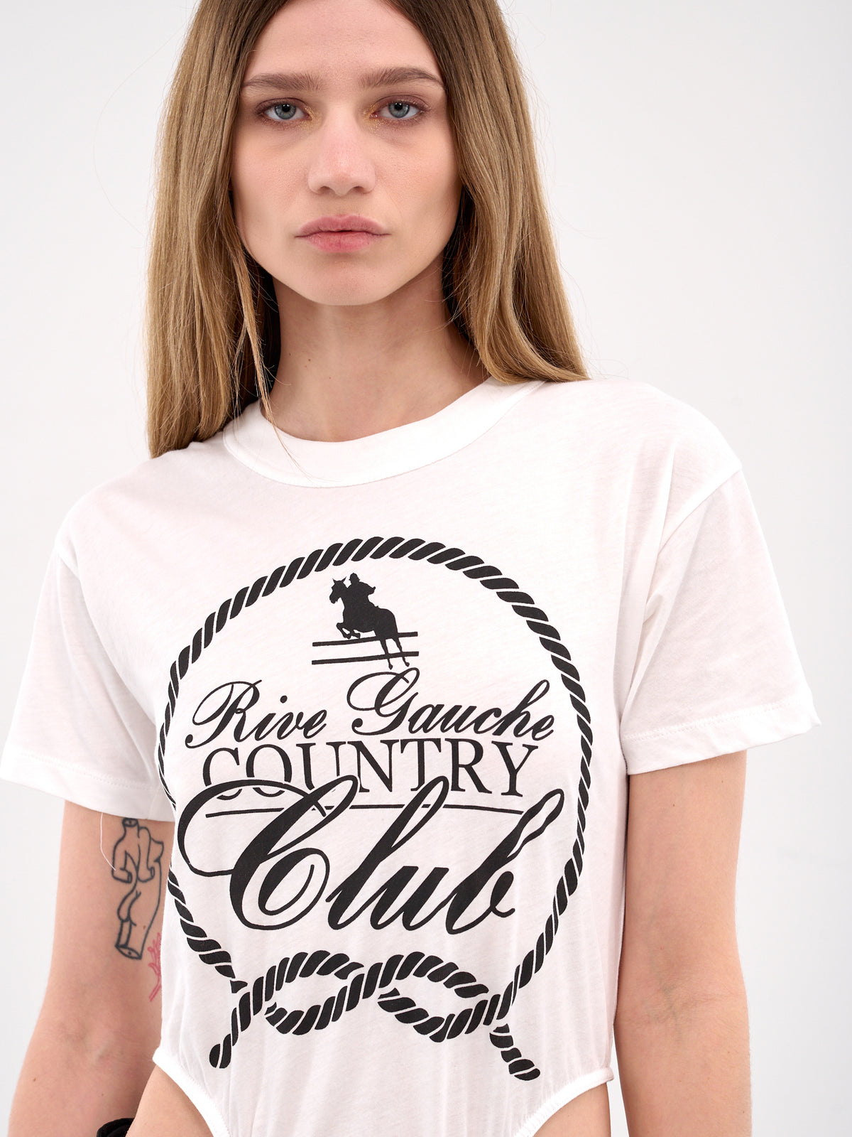 Country Club Tee Leotard (VAQ09U001-BLANC-DE-BLANC)