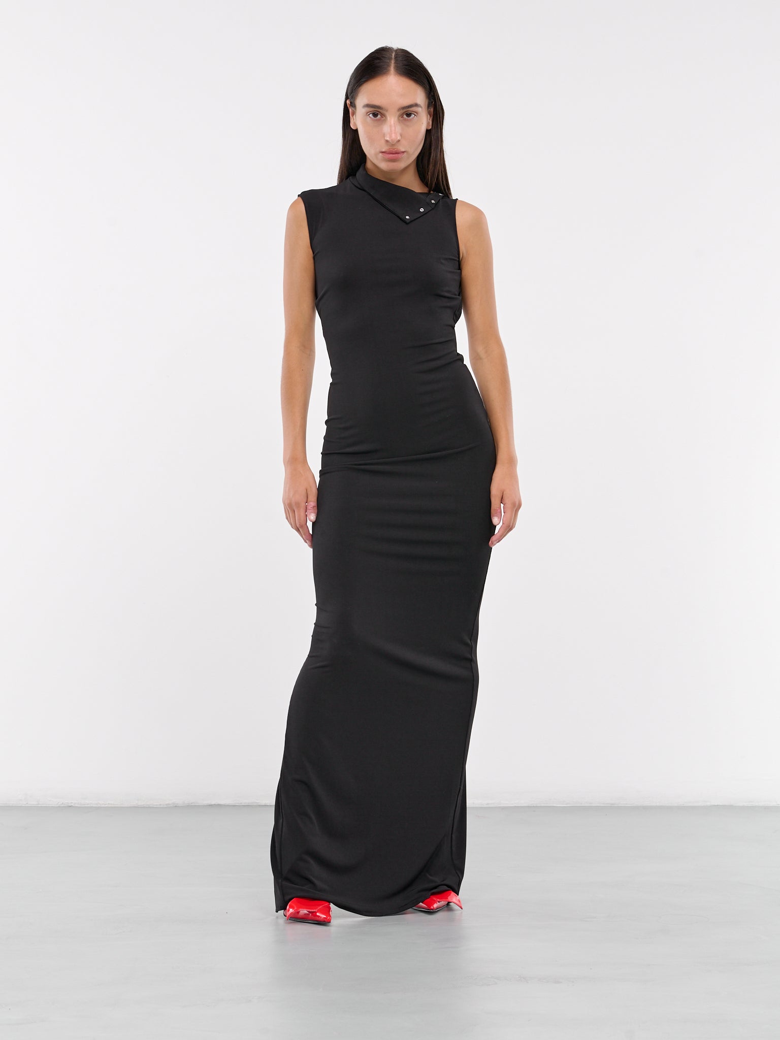 High Neck Maxi Dress (VEPZ50072A-VZE092-BLACK)