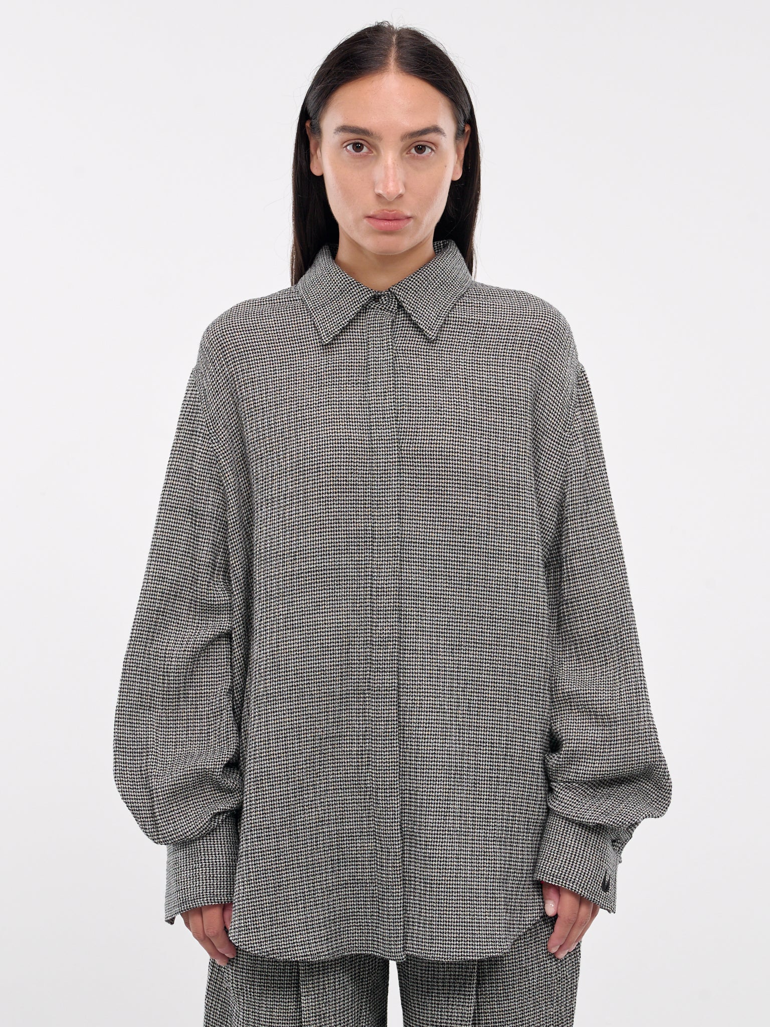 Oversized Herringbone Shirt (VEPZ60015R-VZE100-CHARCOAL)