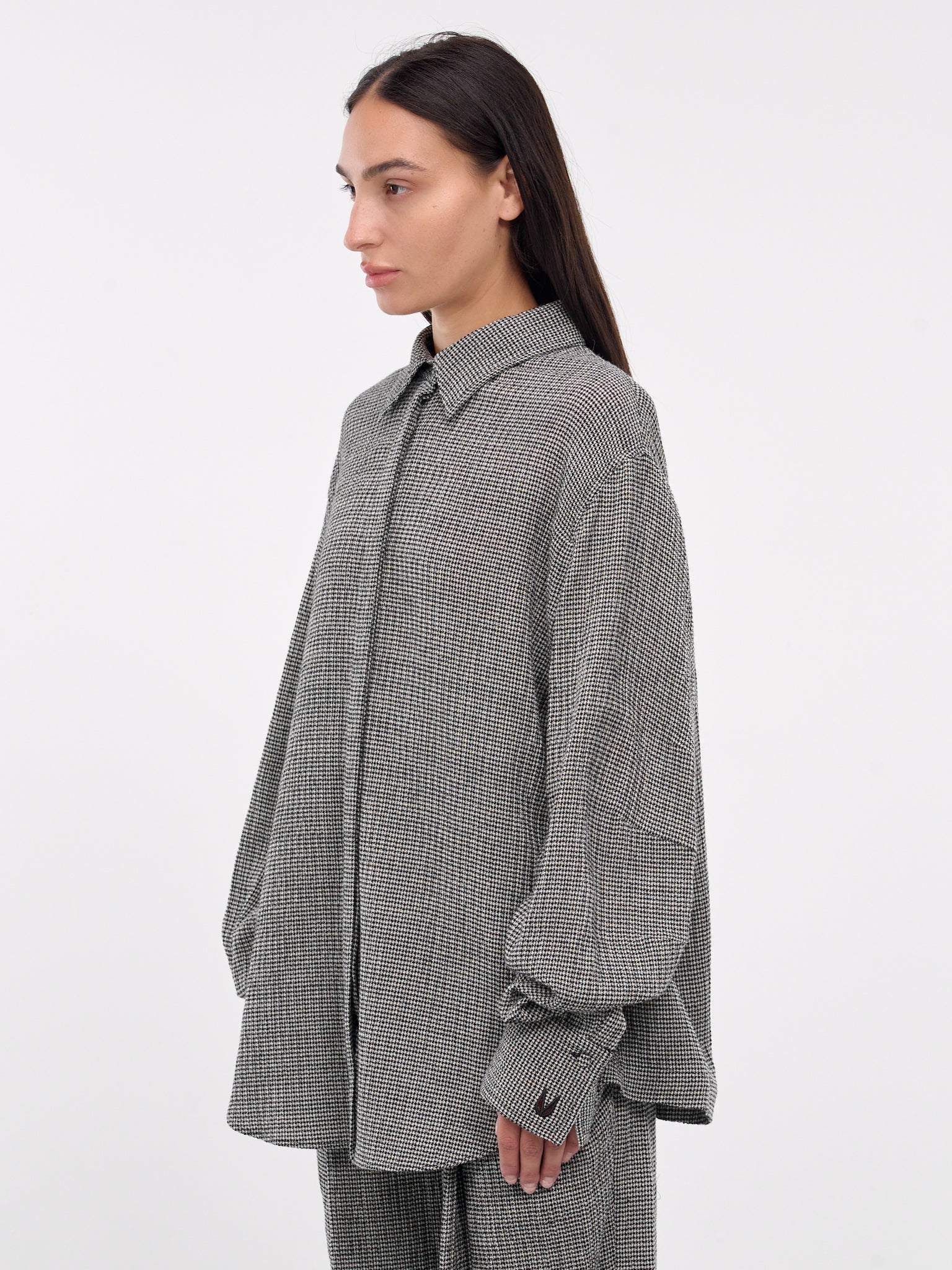 Oversized Herringbone Shirt (VEPZ60015R-VZE100-CHARCOAL)