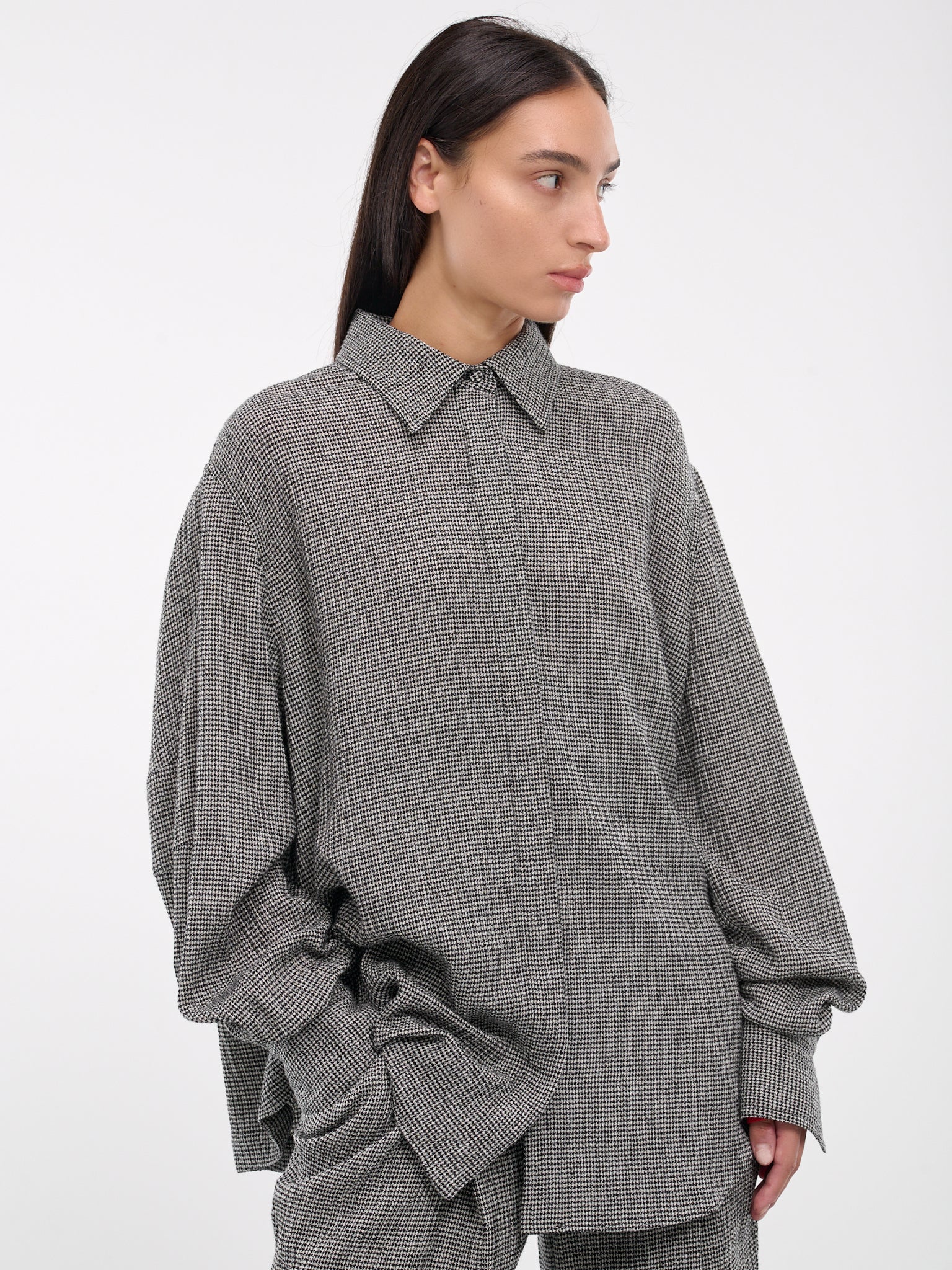 Oversized Herringbone Shirt (VEPZ60015R-VZE100-CHARCOAL)