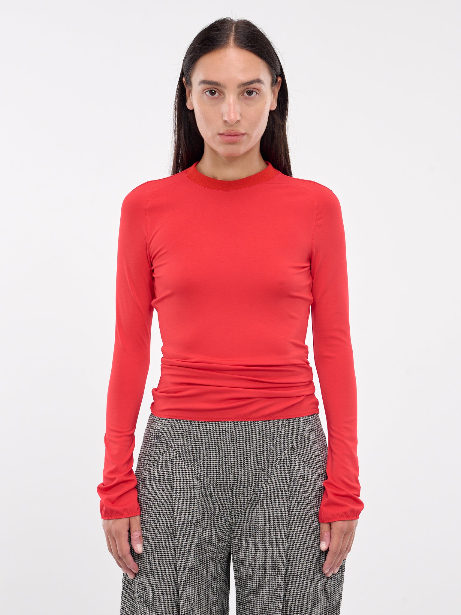 Cut-Out Long Sleeve Tee (VEPZ65064R-VZE099-RED)