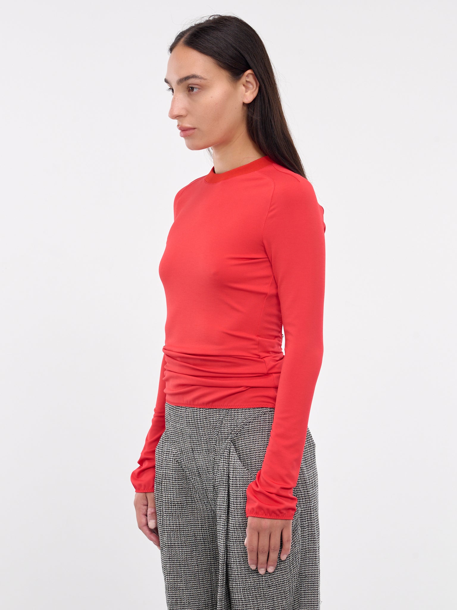 Cut-Out Long Sleeve Tee (VEPZ65064R-VZE099-RED)