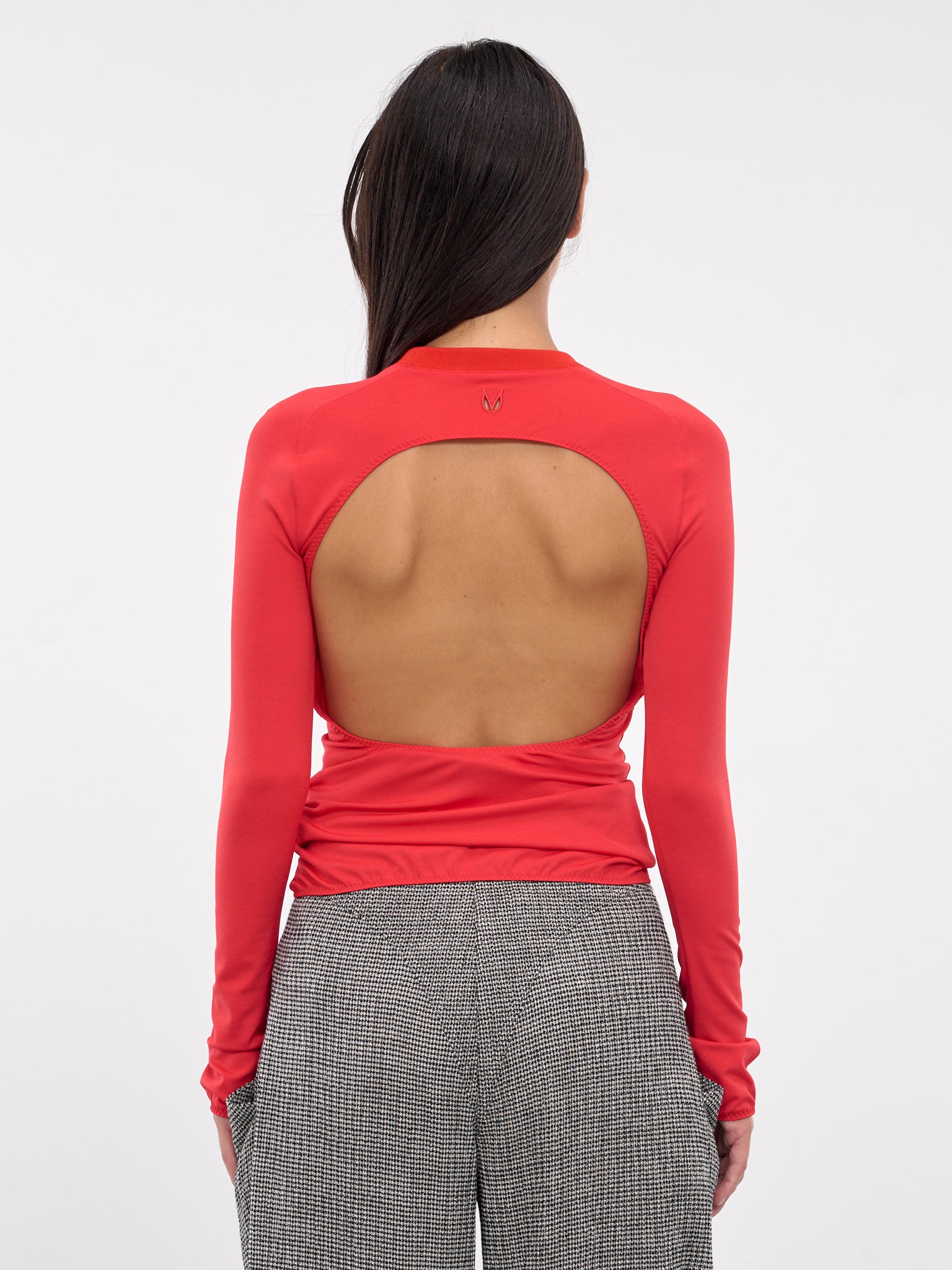 Cut-Out Long Sleeve Tee (VEPZ65064R-VZE099-RED)