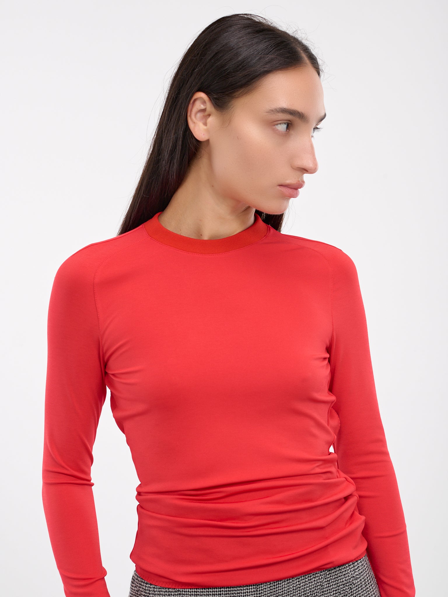 Cut-Out Long Sleeve Tee (VEPZ65064R-VZE099-RED)