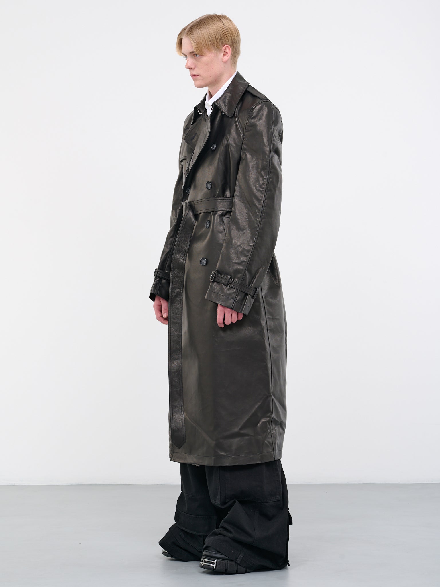 Leather Trench Coat (VL16CO200-BLACK)