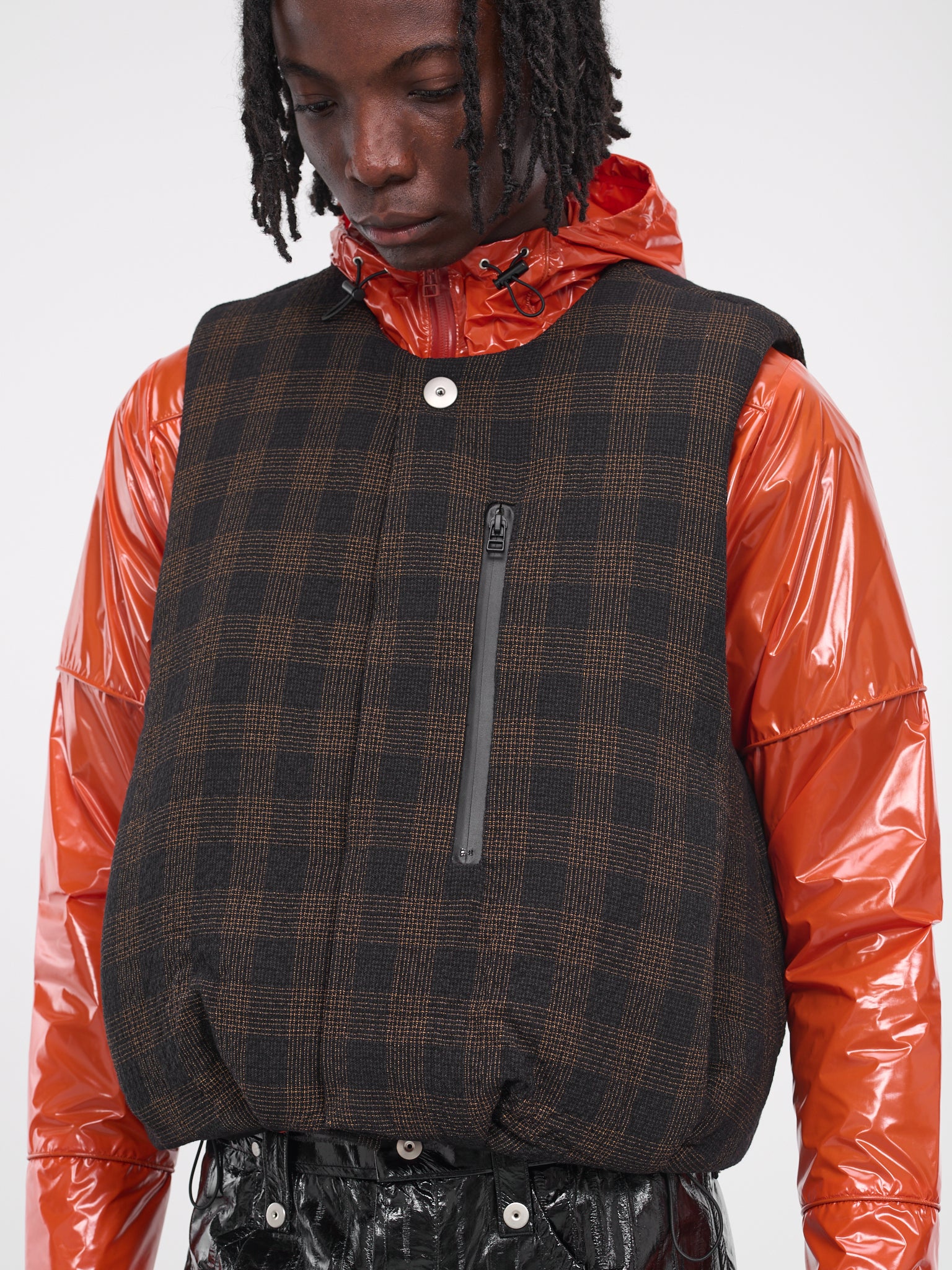 Padded Circle Vest (VST101-02-BROWN-CHECK)