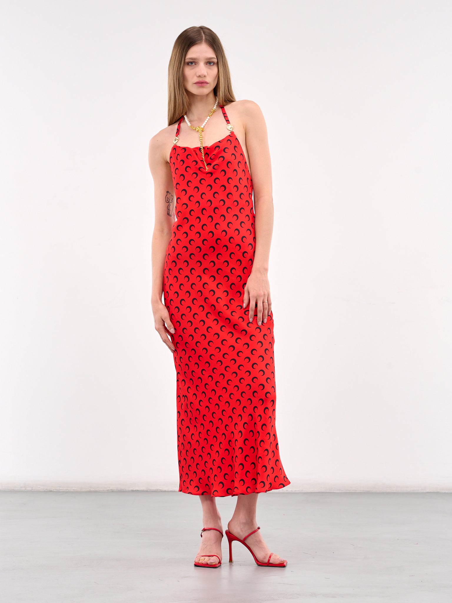 Moon Satin Slip Dress (WDR302B-CWOV0060-RED)