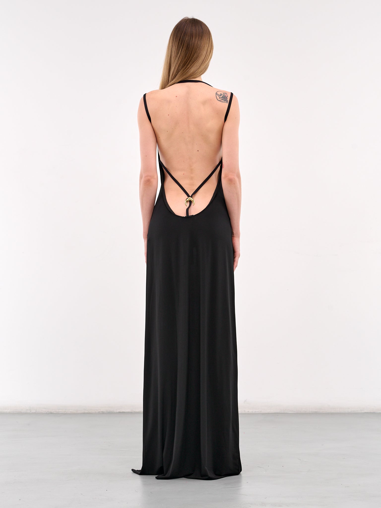 Draped Jersey Thong Dress (WDR335A-CJER0022-BLACK)