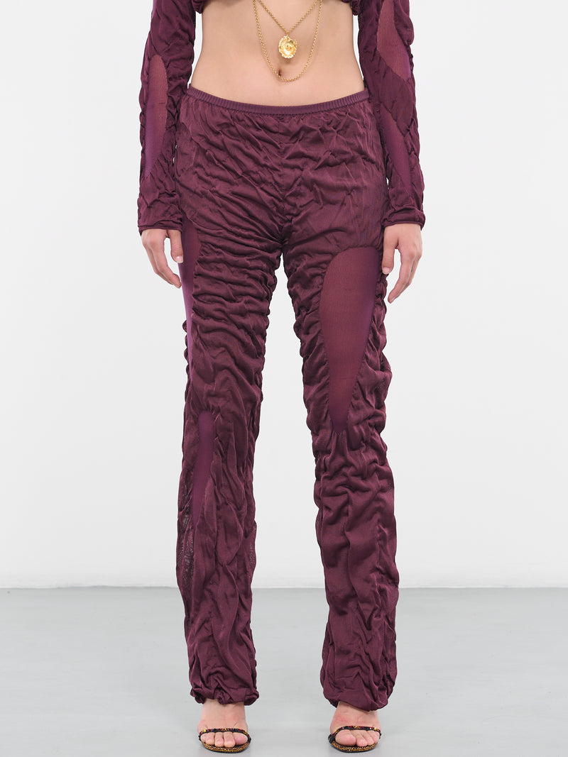 Wet Knit Trousers (WETLOOK-KNITTED-MAROON-PURPLE_